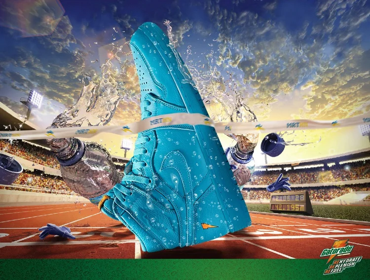 Air Jordan 1 x Gatorade sneaker launch ad