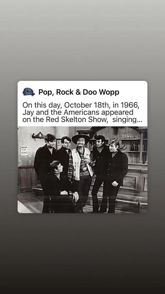 Jay and the American appearing on the Red Skelton Show on October 18, 1966.