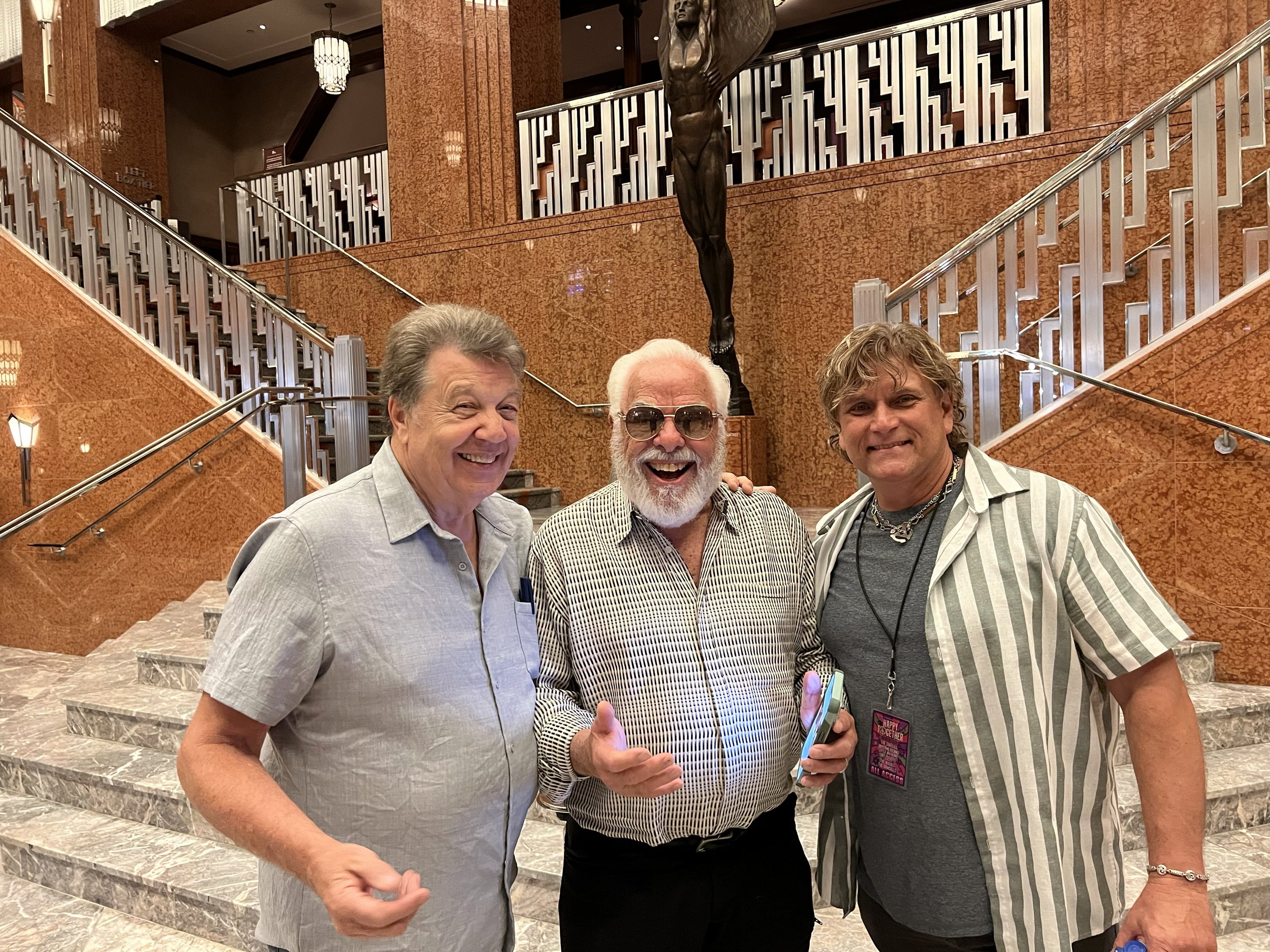 Jay and Darren catching up with Phil 'Fang' Volk, original bassist of Paul Revere and the Raiders, at the Smith Center in Vegas