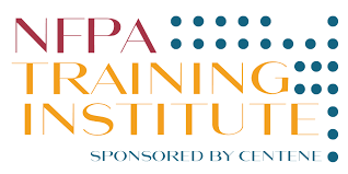 NFPA Training Institute logo with red, yellow, and blue text and design elements.