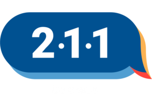 Logo for 2-1-1 Colorado with blue background and orange accent
