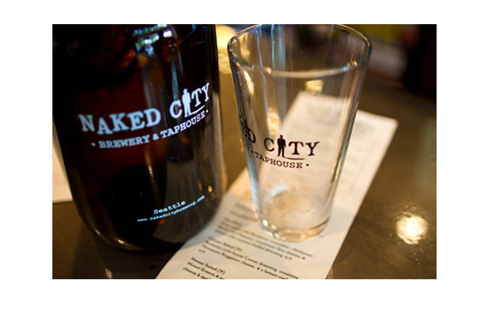 Developed logotype and comprehensive brand identity for Naked City Brewery and Taphouse.