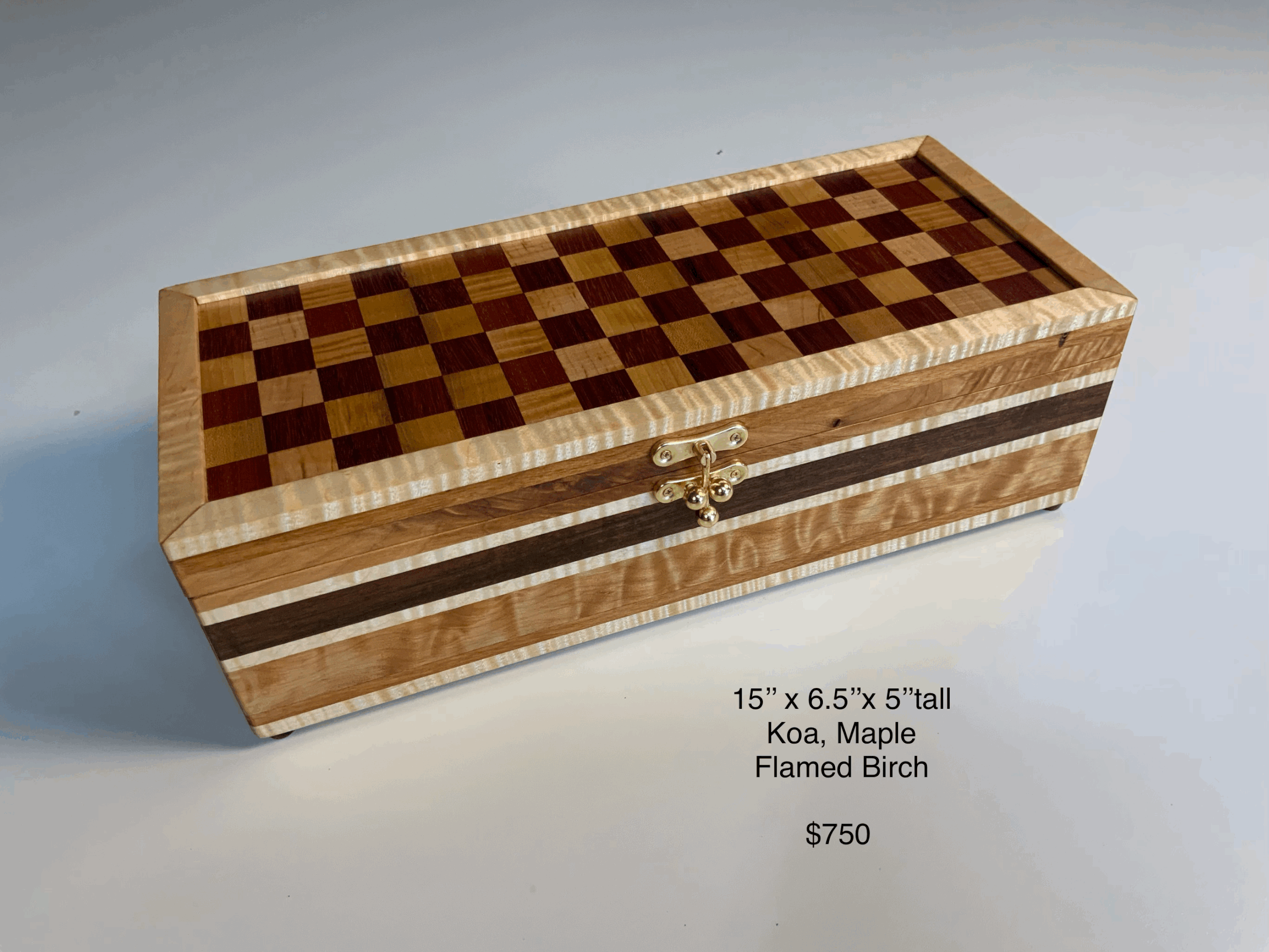 Koa & Maple Flamed Birch Keepsake Box