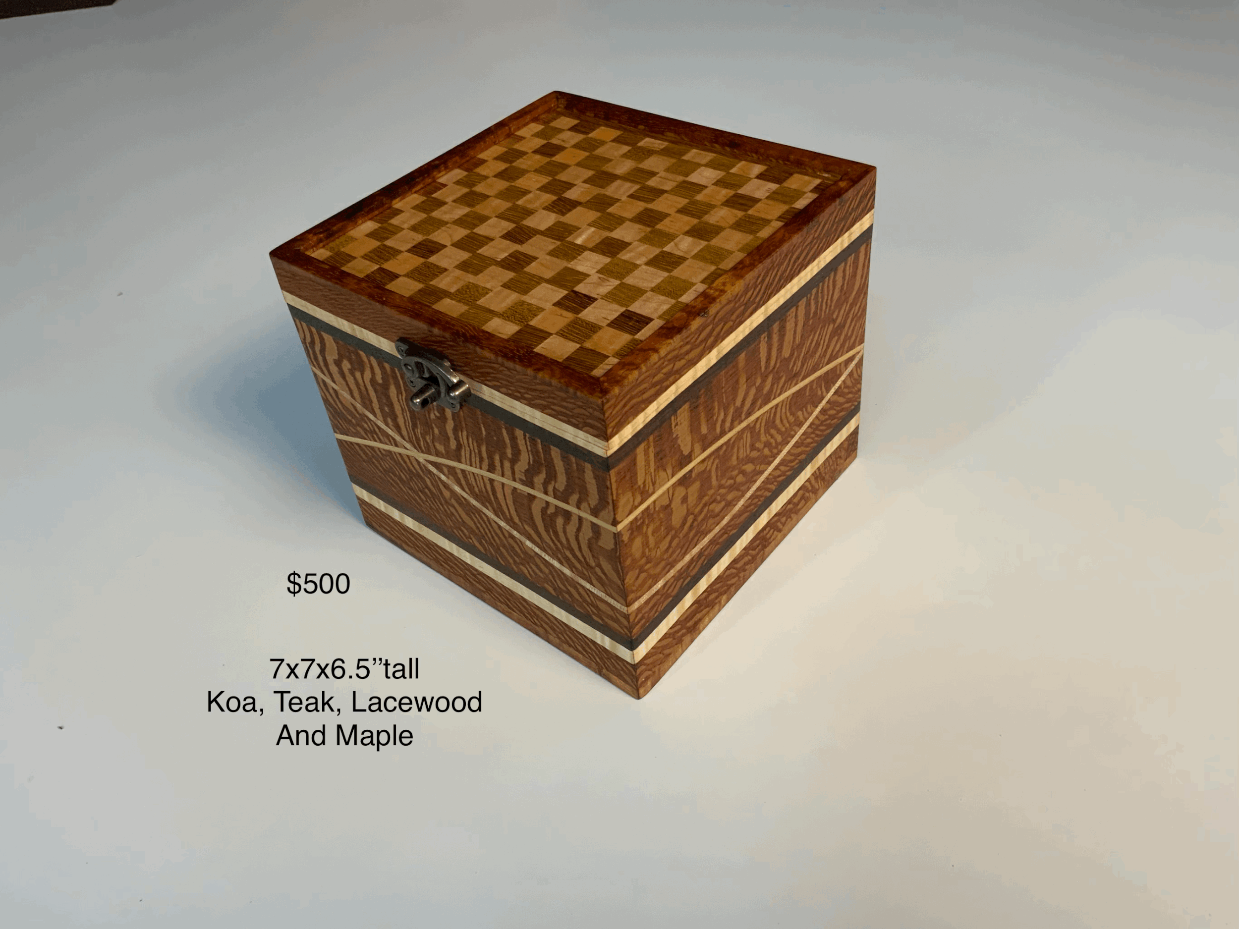 Koa, Teak, Lacewood & Maple Keepsake Box