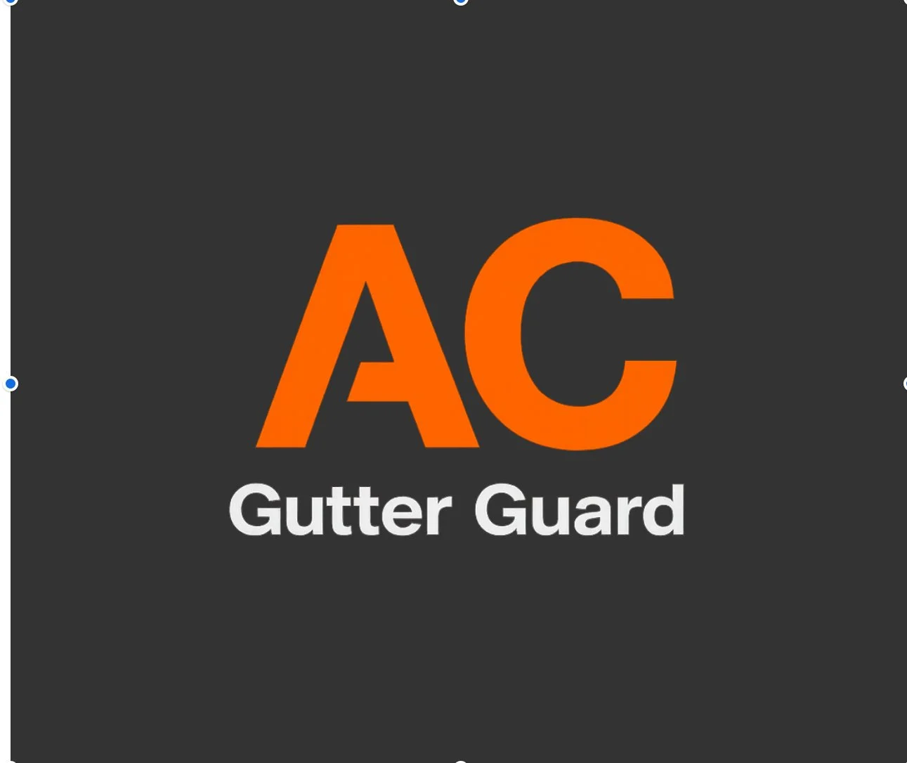 Logo for AC Gutter Guard with orange letters 'AC' on a black background and white text 'Gutter Guard' below.