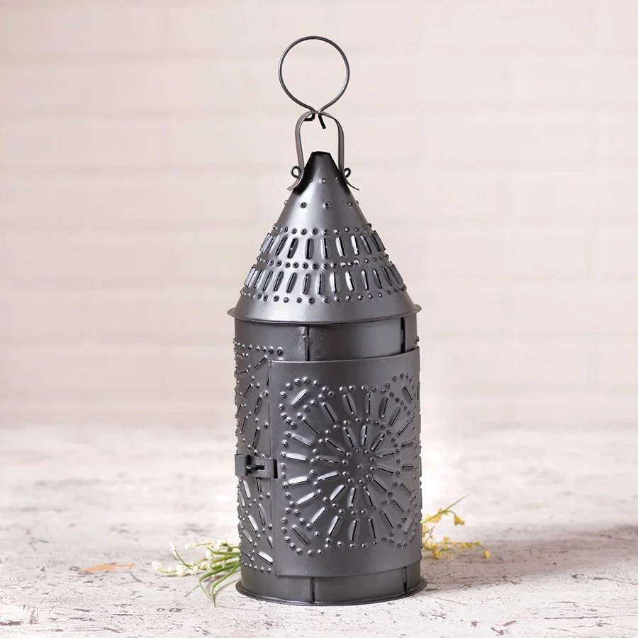 Primitive 15-inch Revere Lantern in Smoky Black