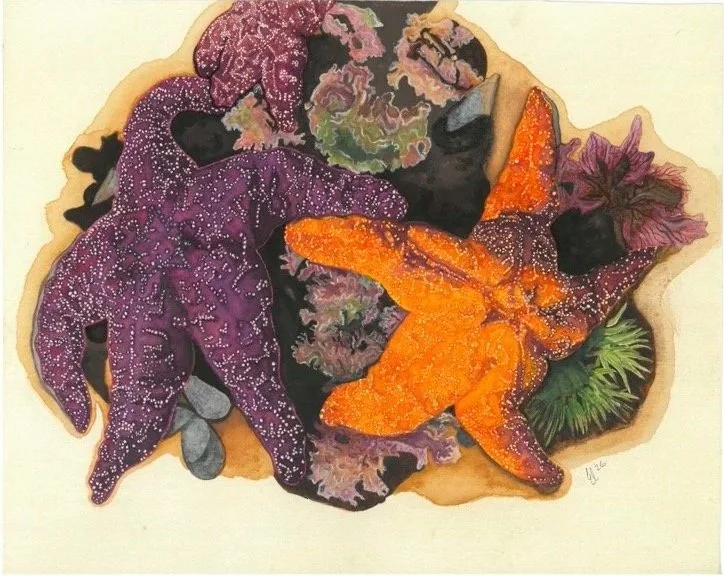 Custom Watercolor Sea Star Painting
