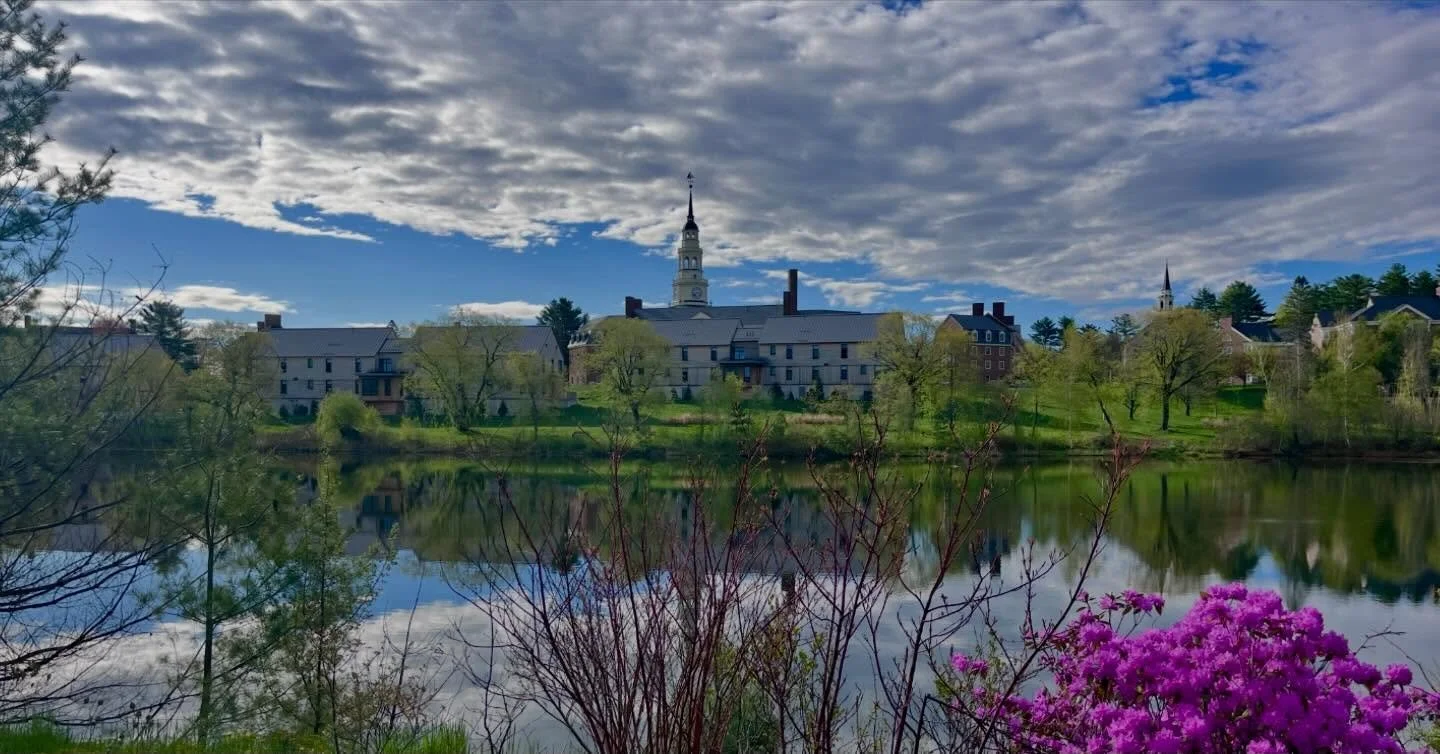 Springtime on Mayflower Hill. 🌸🌱☁️ If this view doesn&rsquo;t move Colby up the &ldquo;Most Beautiful Campus&rdquo; rankings, I genuinely don&rsquo;t know what will. 😊💙🎓 It is one week until Commencement and campus looks like a painting come ali