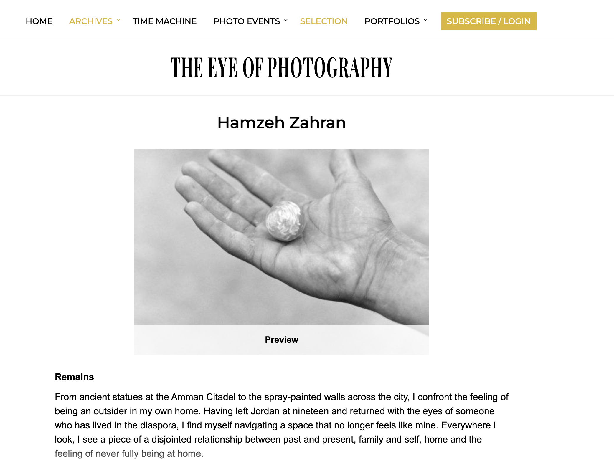 "Remains" featured on L'Œil de la Photographie (The Eye of Photography)