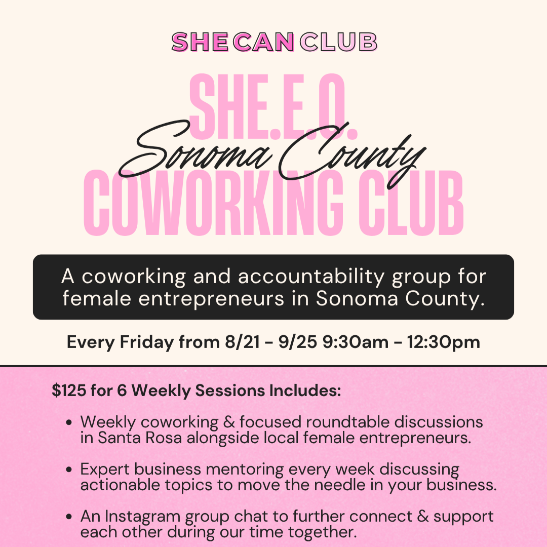 8/21 - 9/25 SHE.E.O. Coworking Club