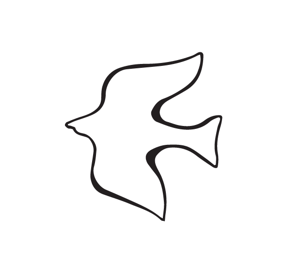 Abstract drawing of a bird in flight