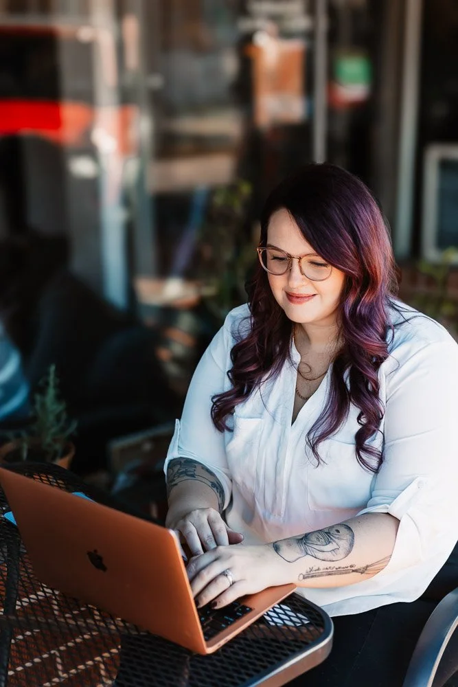 Girl sitting at computer