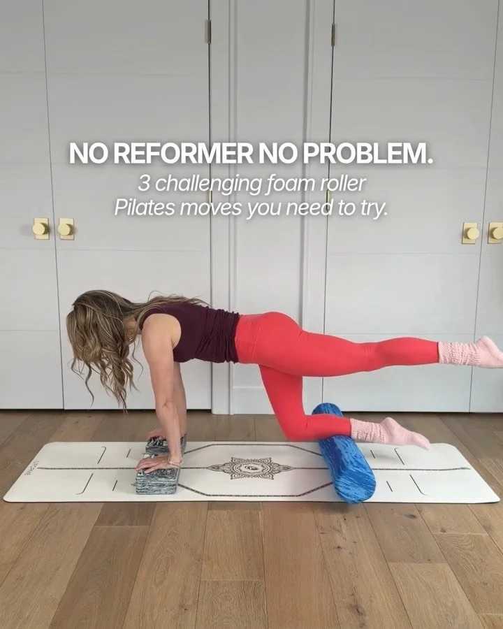 Save this foam roller core series. I just discovered some of these moves recently and they are killer for your core. I absolutely love them.

Comment PILATES I&rsquo;ll send you a foam roller Pilates workout from my app!