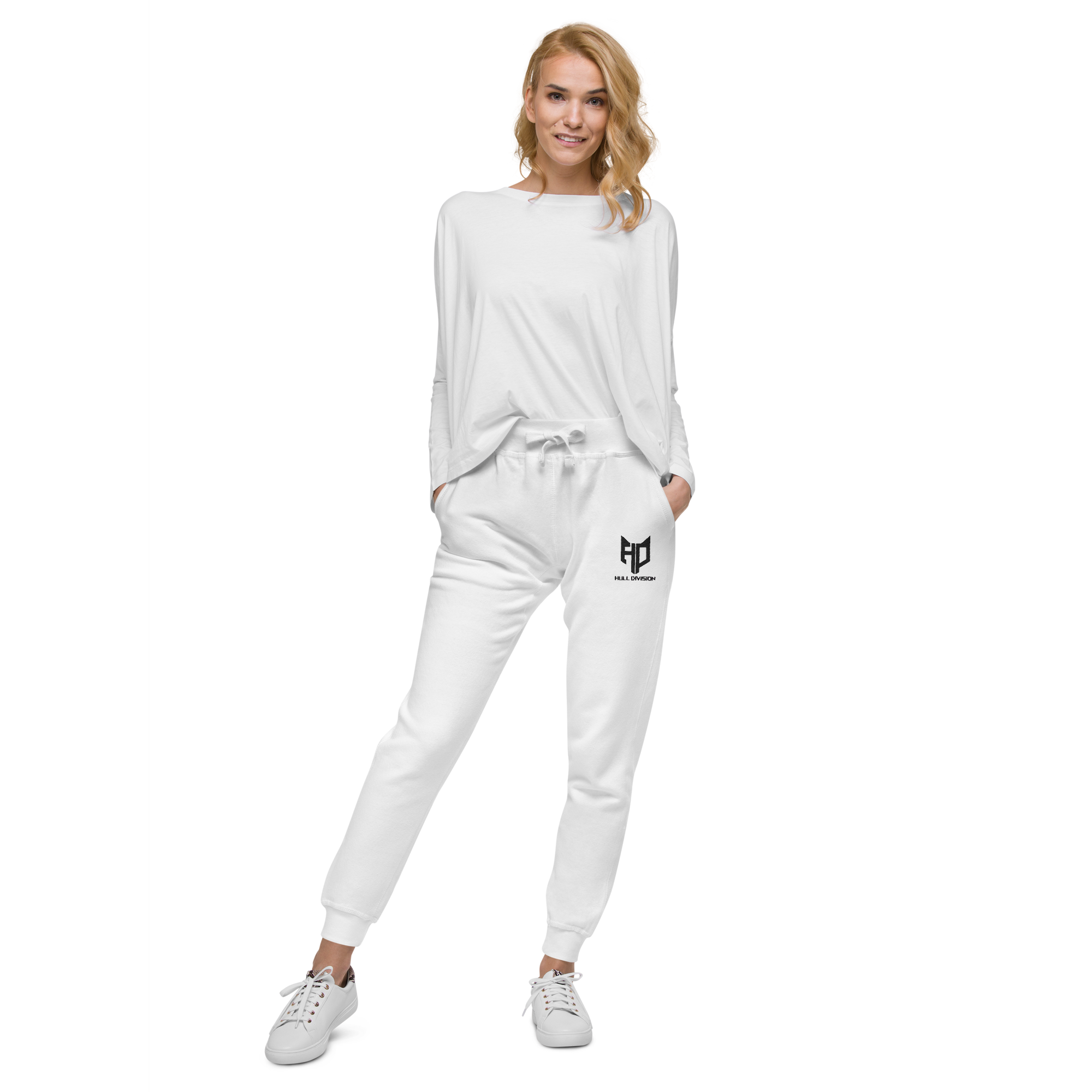 unisex-fleece-sweatpants-white-front-66e6cbb06643b.png