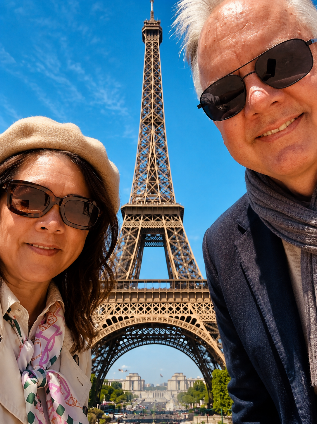 Rose and Bob Parisians at the Eiffle Tower Paris.png