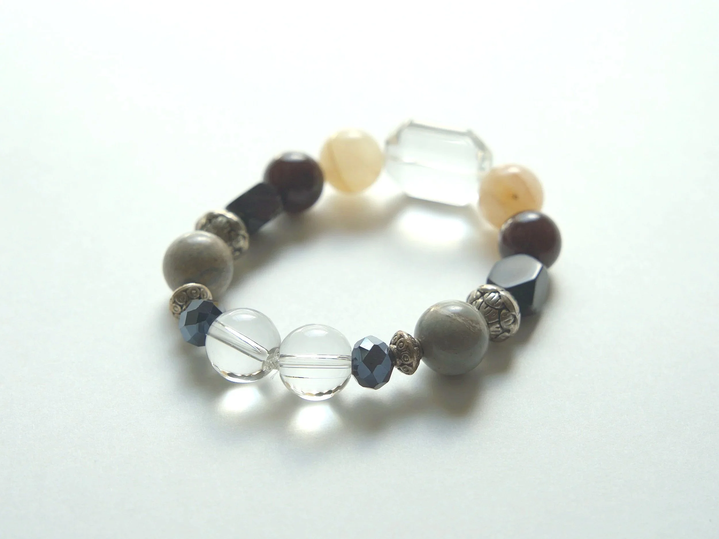 B60+Clear+Glass+Agate+Carnelian+Black+Onyx+Jasper+Antique+Silver+Crystal+2.jpg