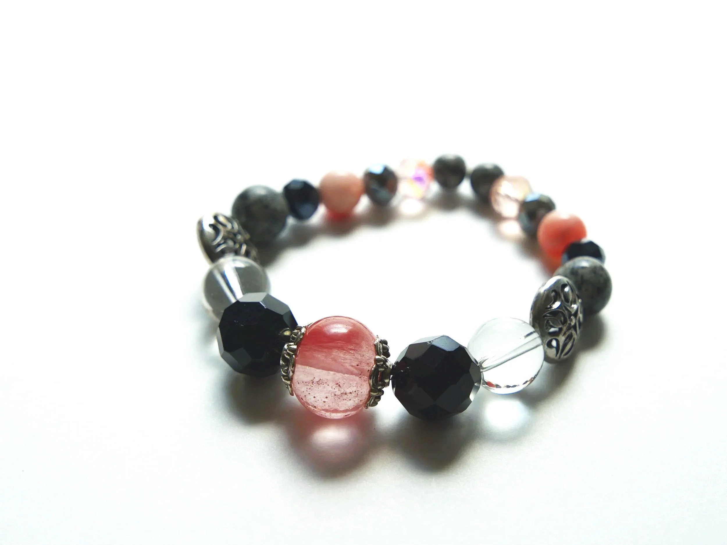 B50+Rose+Quartz+Black+Crystal+Clear+Glass+Hollow+Coin+Filigree+Jasper+3.jpg