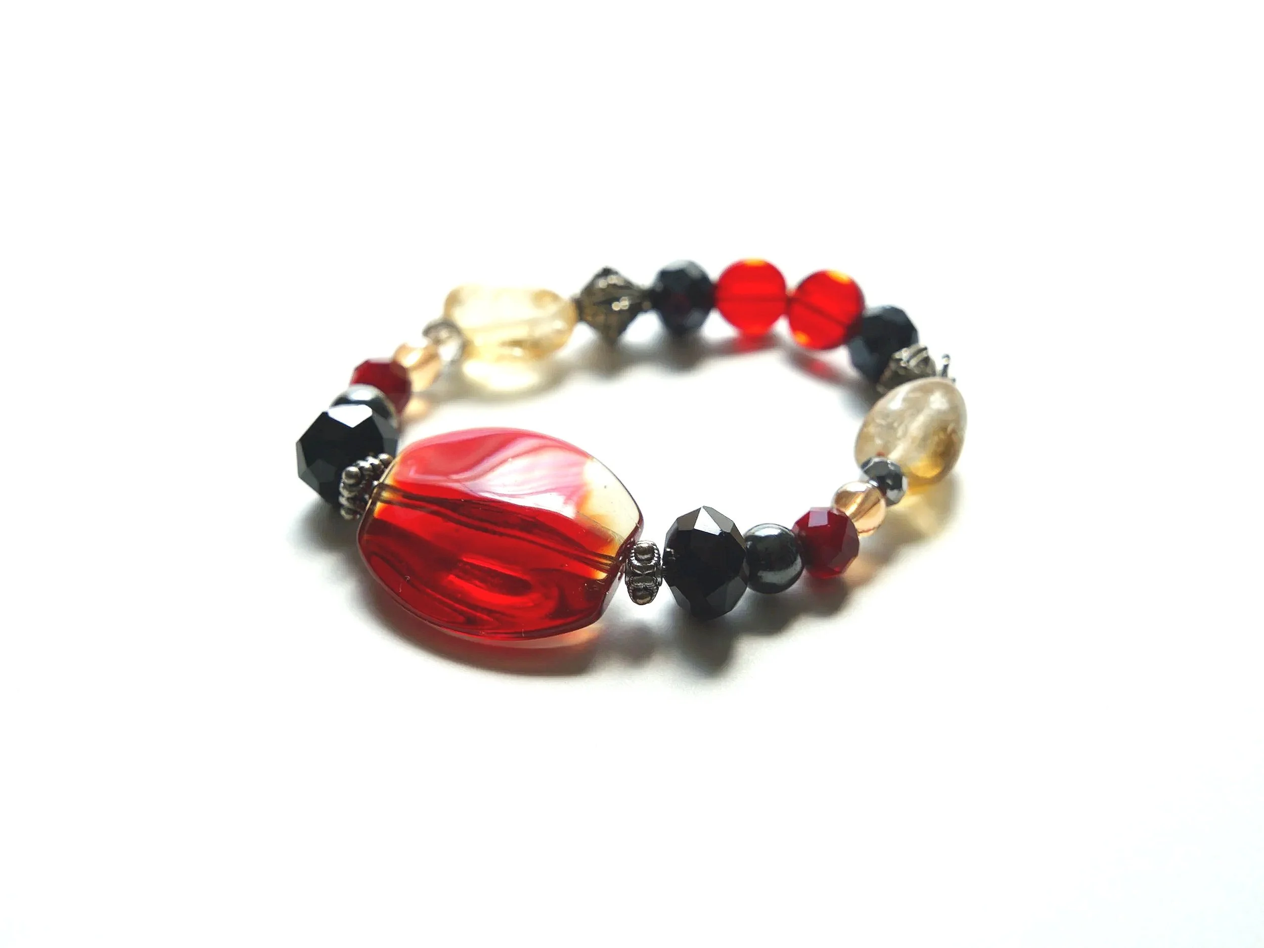 B51+Red+Swirl+Glass+Black+Crystal+Hematite+Citrine+3.jpg