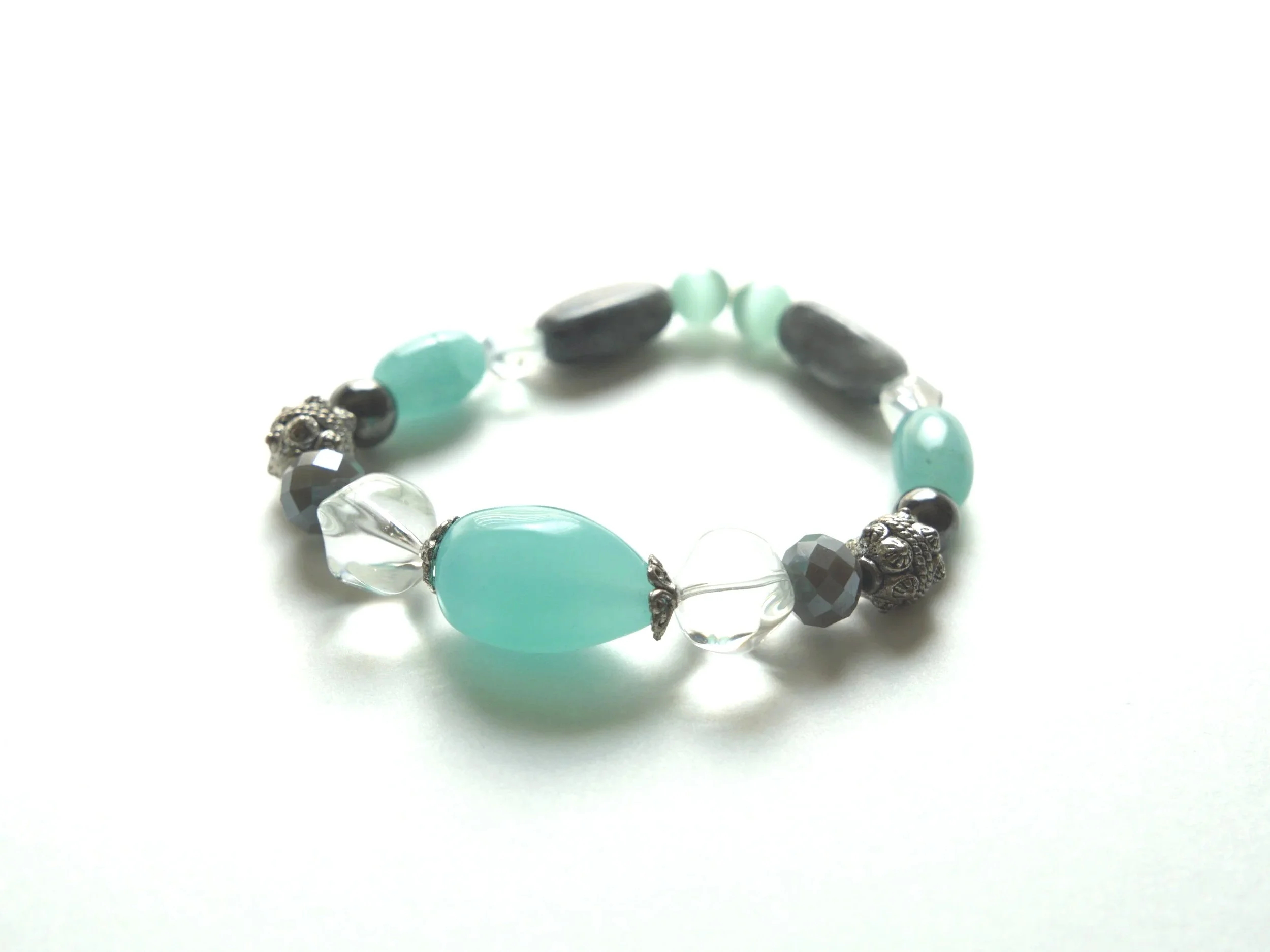 B58+Aqua+Amazonite+Clear+Glass+Grey+Crystal+Antique+Silver+Filigree+Bead+Hematite+Calcite+Aqua+Tigers+Eye+3.jpg