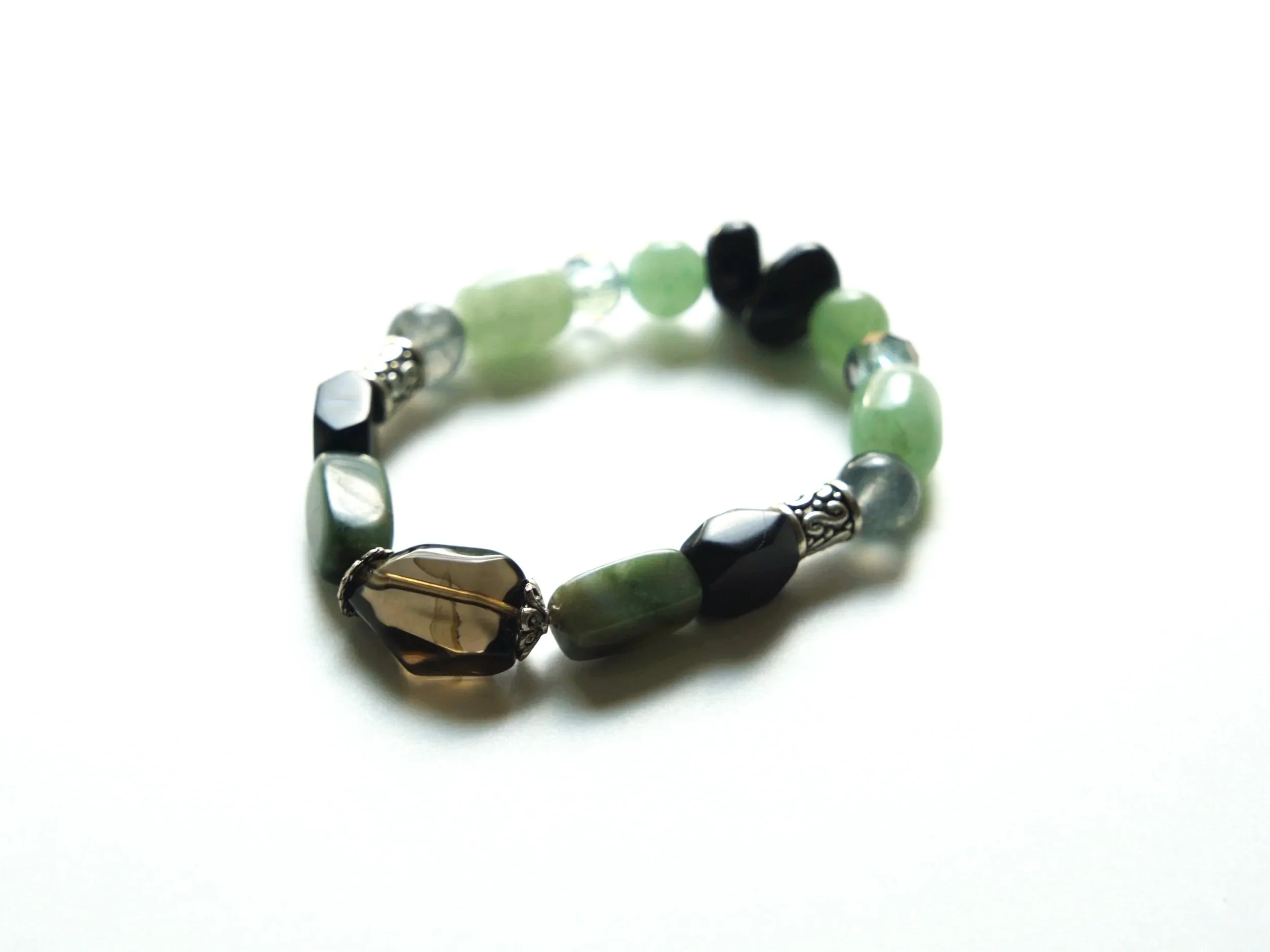 B61+Smokey+Quartz+Aventurine+Black+Onyx+Antique+Silver+filigree+beads+Agate+3.jpg