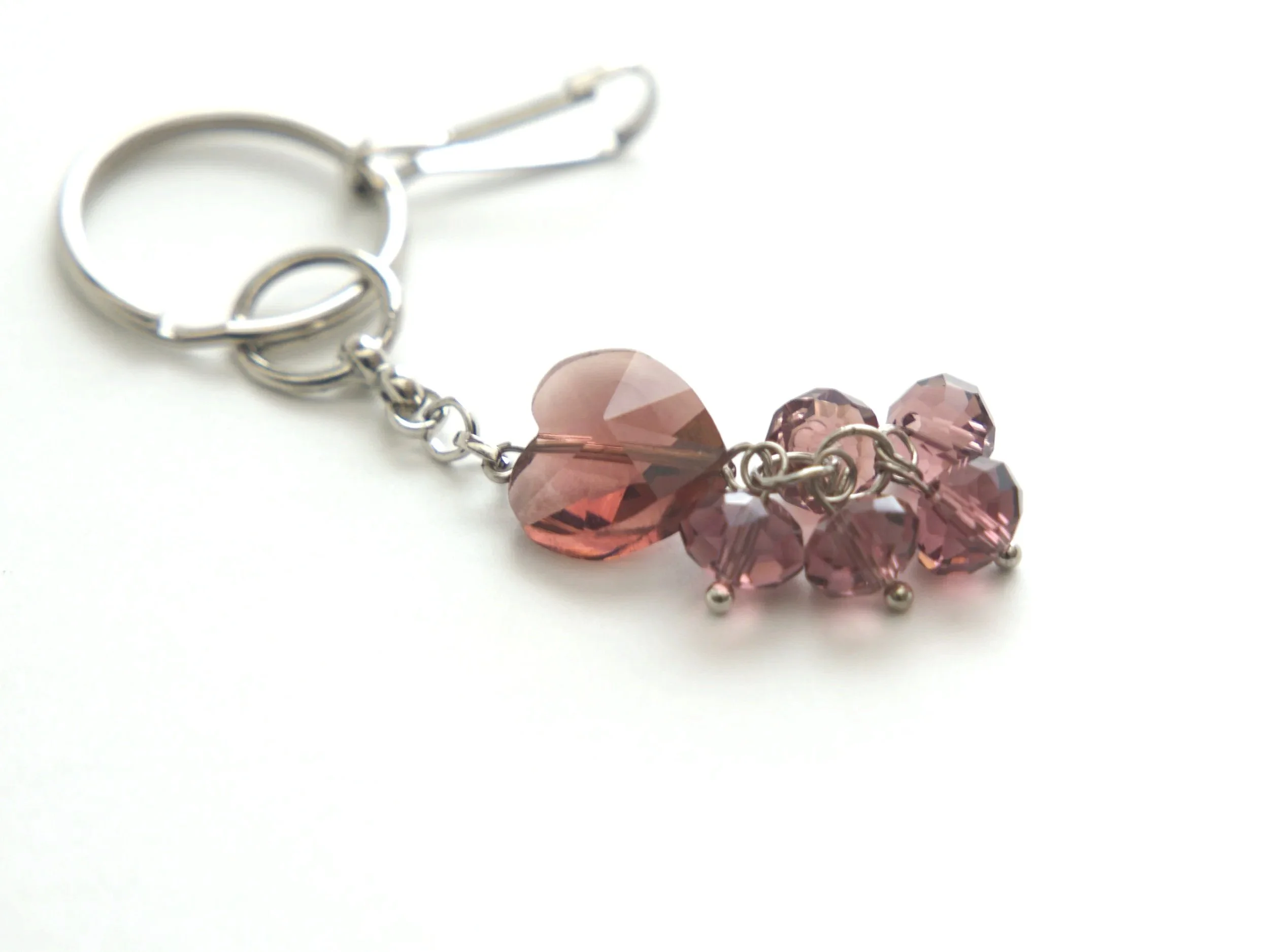 K44+Heart+Purple+Crystal+charm+keyring