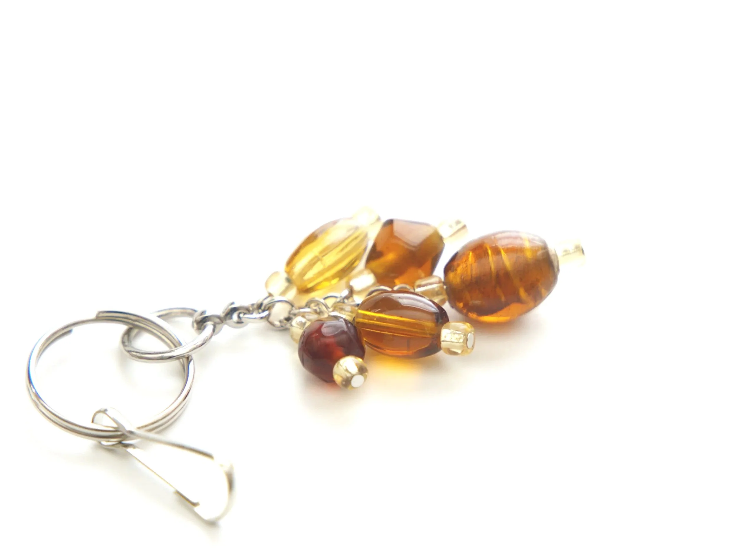 K36+Toffee+Metallic+Swirl+Clear+Amber+charm+keychain