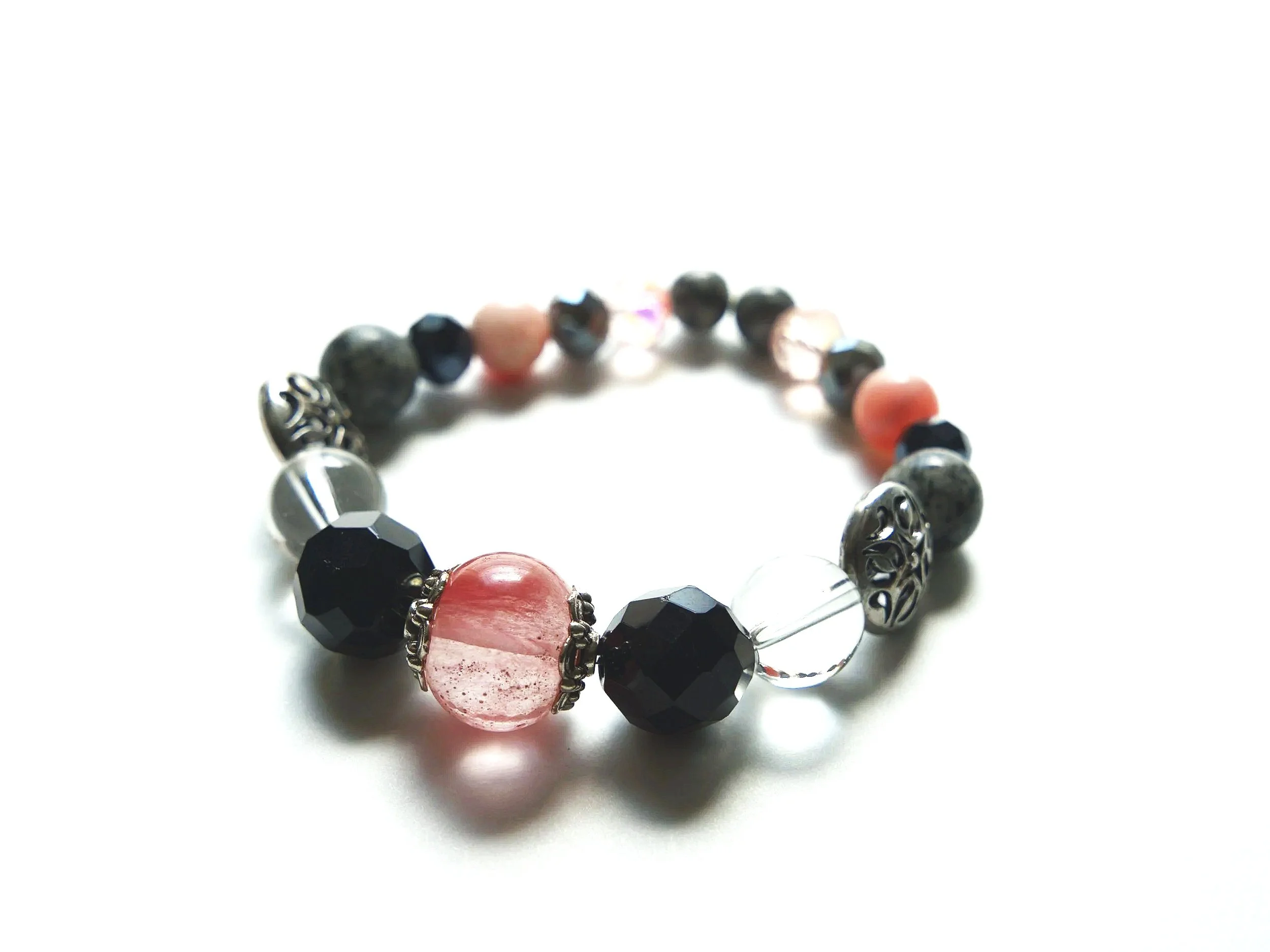 B50+Rose+Quartz+Black+Crystal+Clear+Glass+Hollow+Coin+Filigree+Jasper+1.jpg