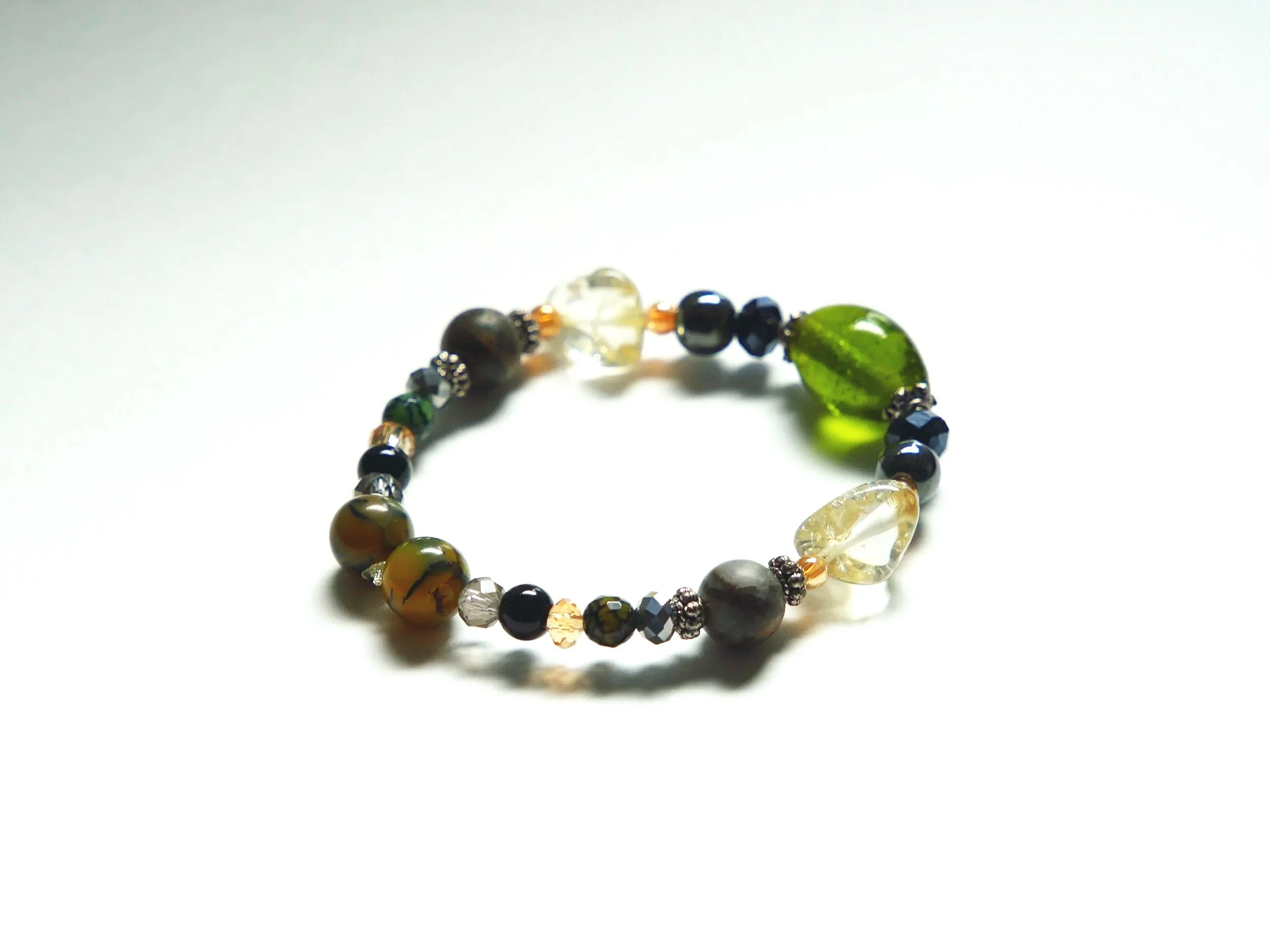 B28+Green+Blown+Glass+Black+Crystal+Hematite+Citrine+Jasper+Dragon+Agate+2.jpg