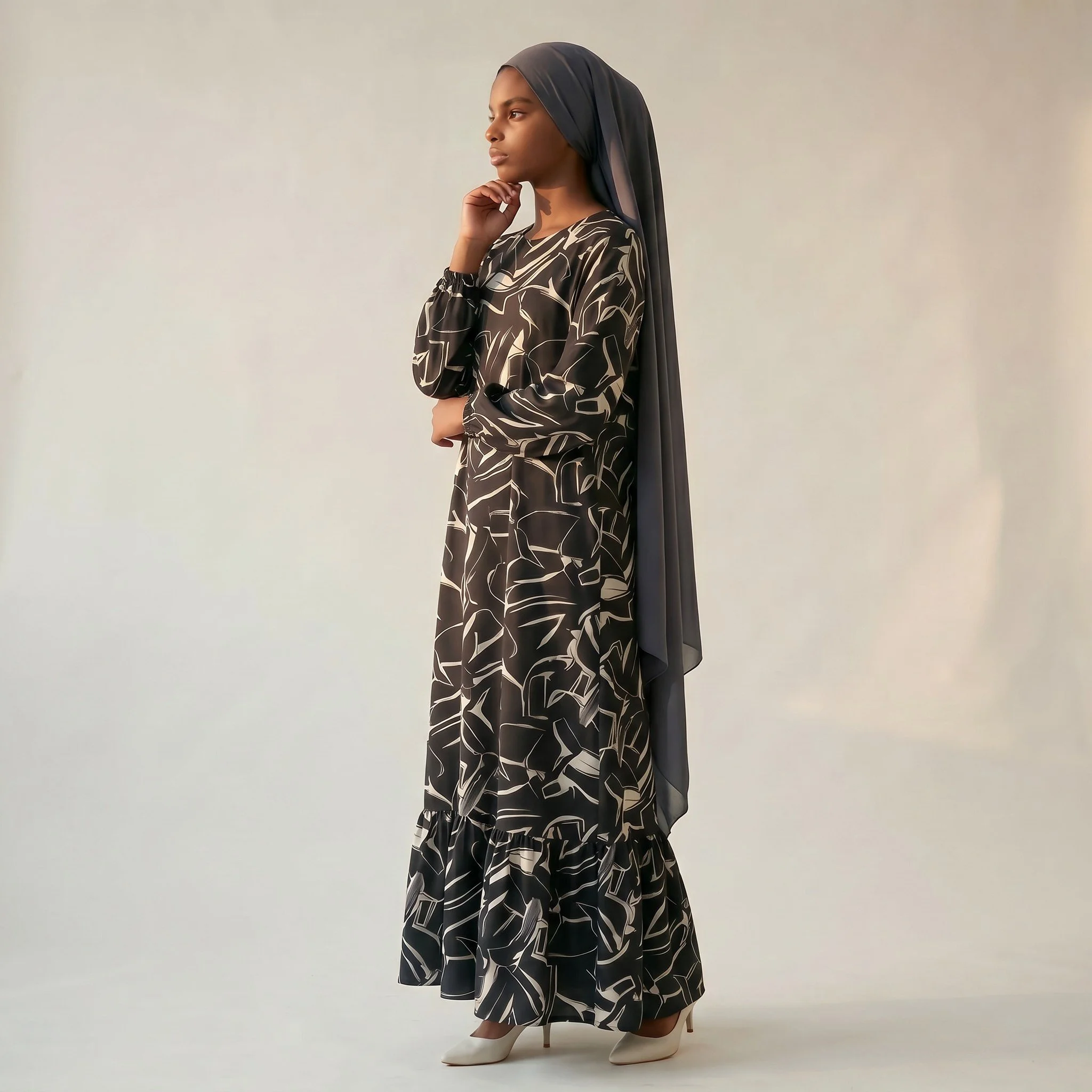 The Nura Dress_B&W_Model1.jpg