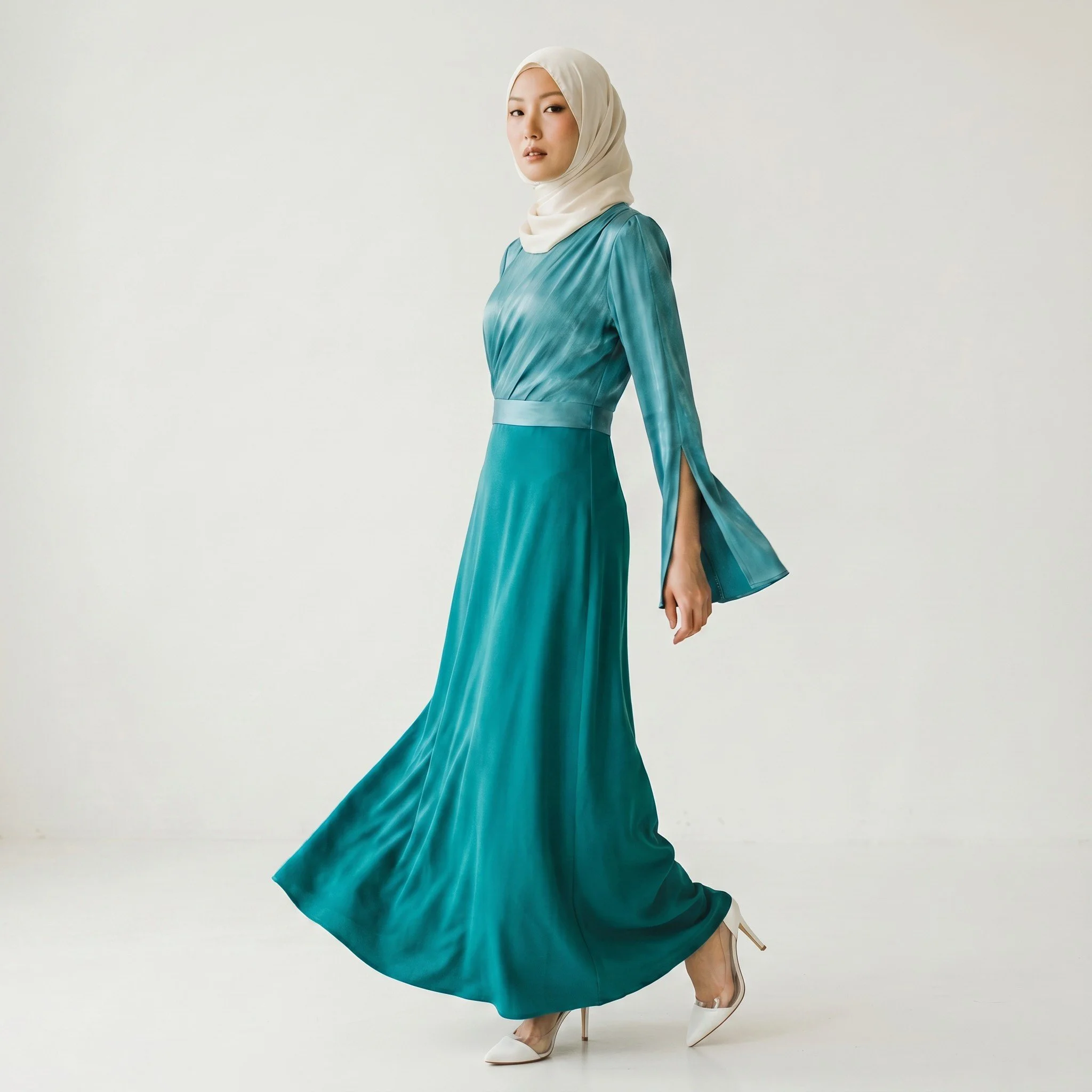 The Statement Sleeve Dress_Light Blue with Model.jpg