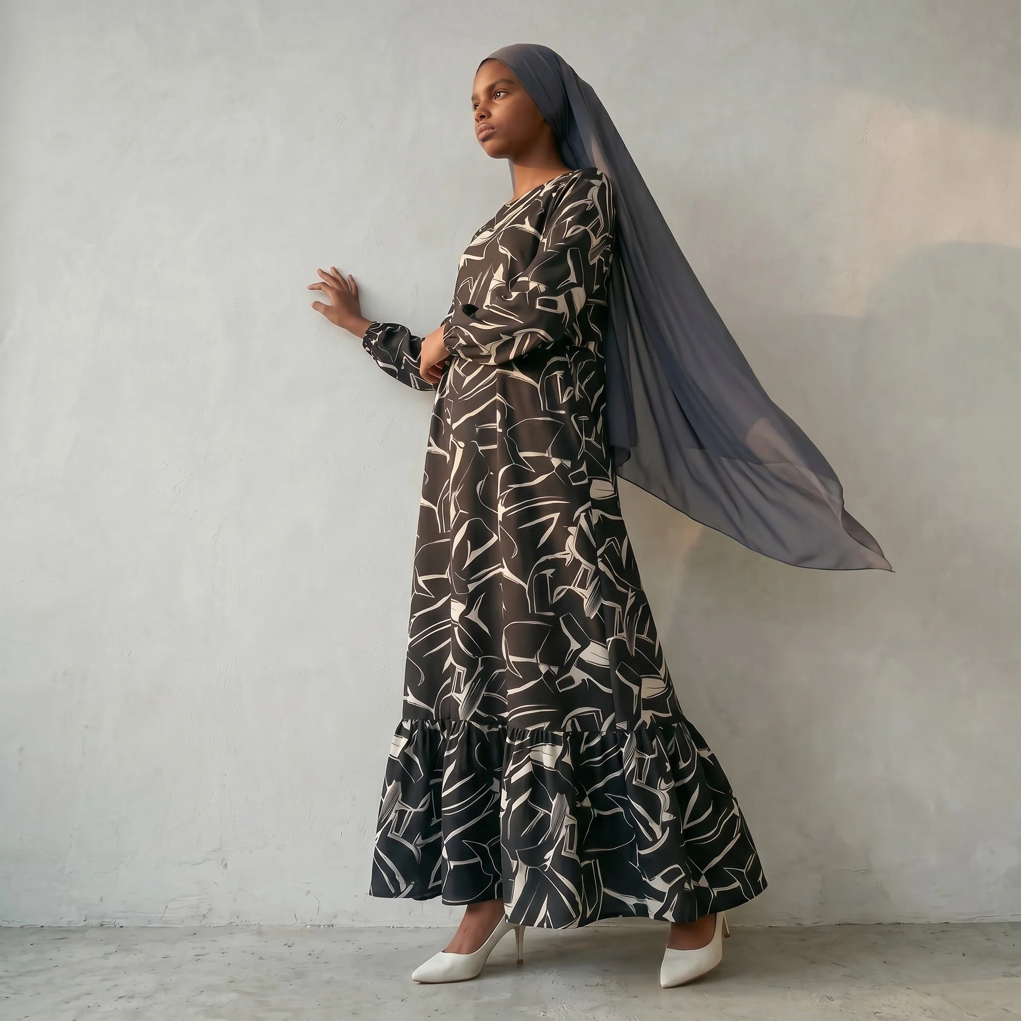 The Nura Dress_B&W_Model2.jpg