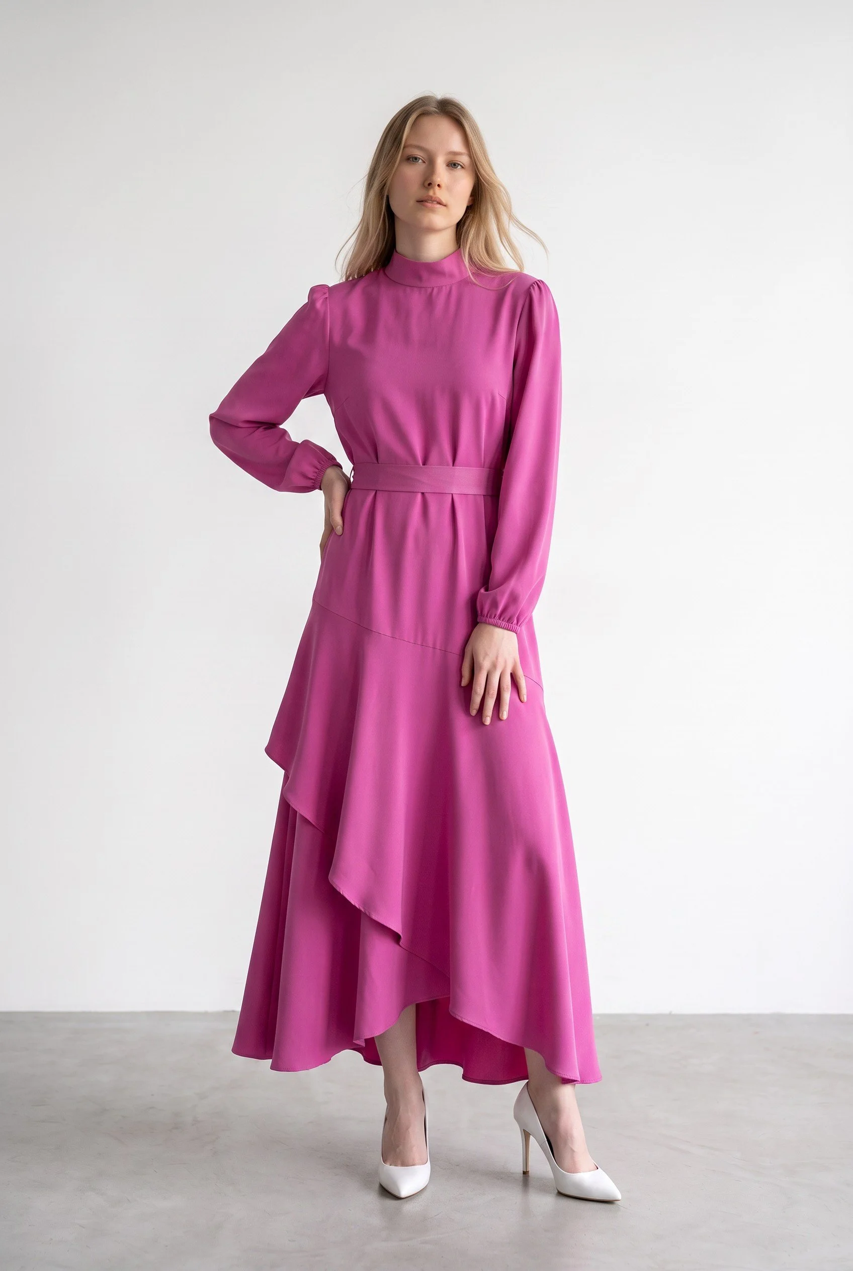Elegant Ruffle Maxi Dress