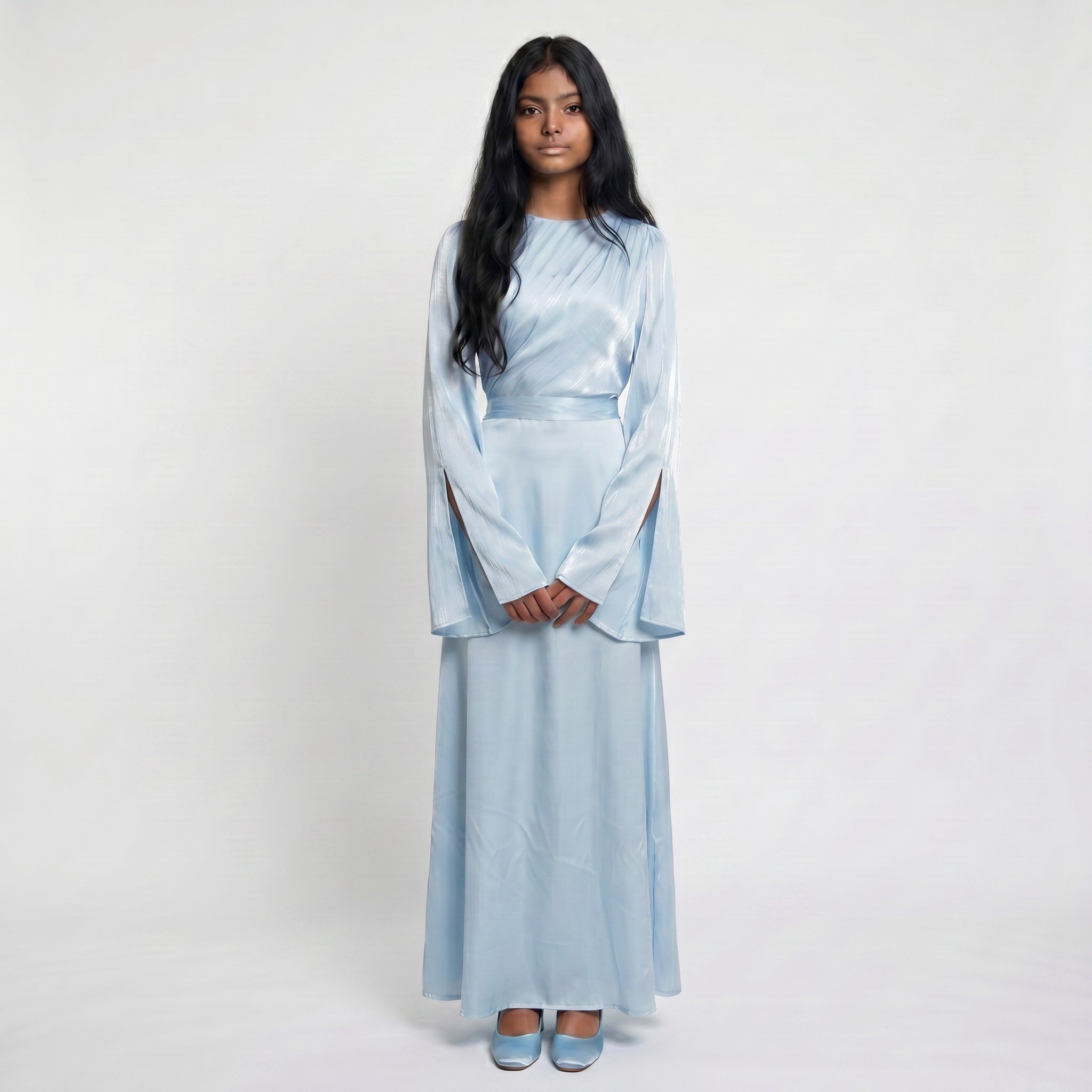 The Statement Sleeve Dress_Dark Green with Model.jpg