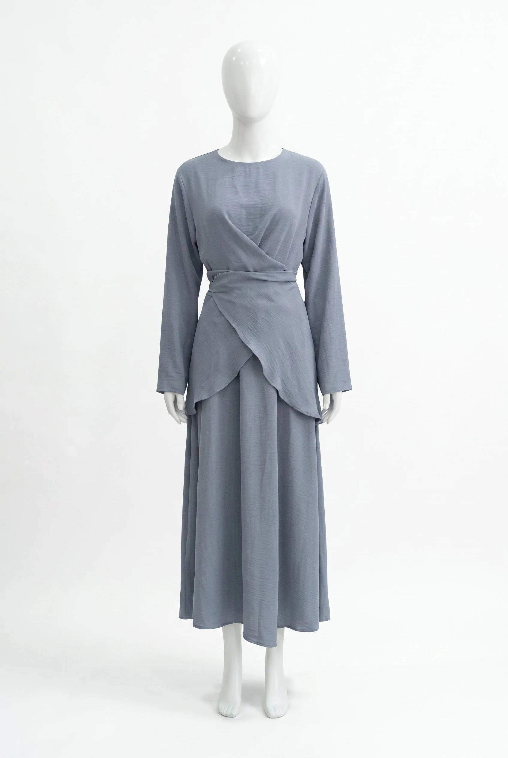 Abaya Shirt & Skirt set_GrayishBlue.jpg