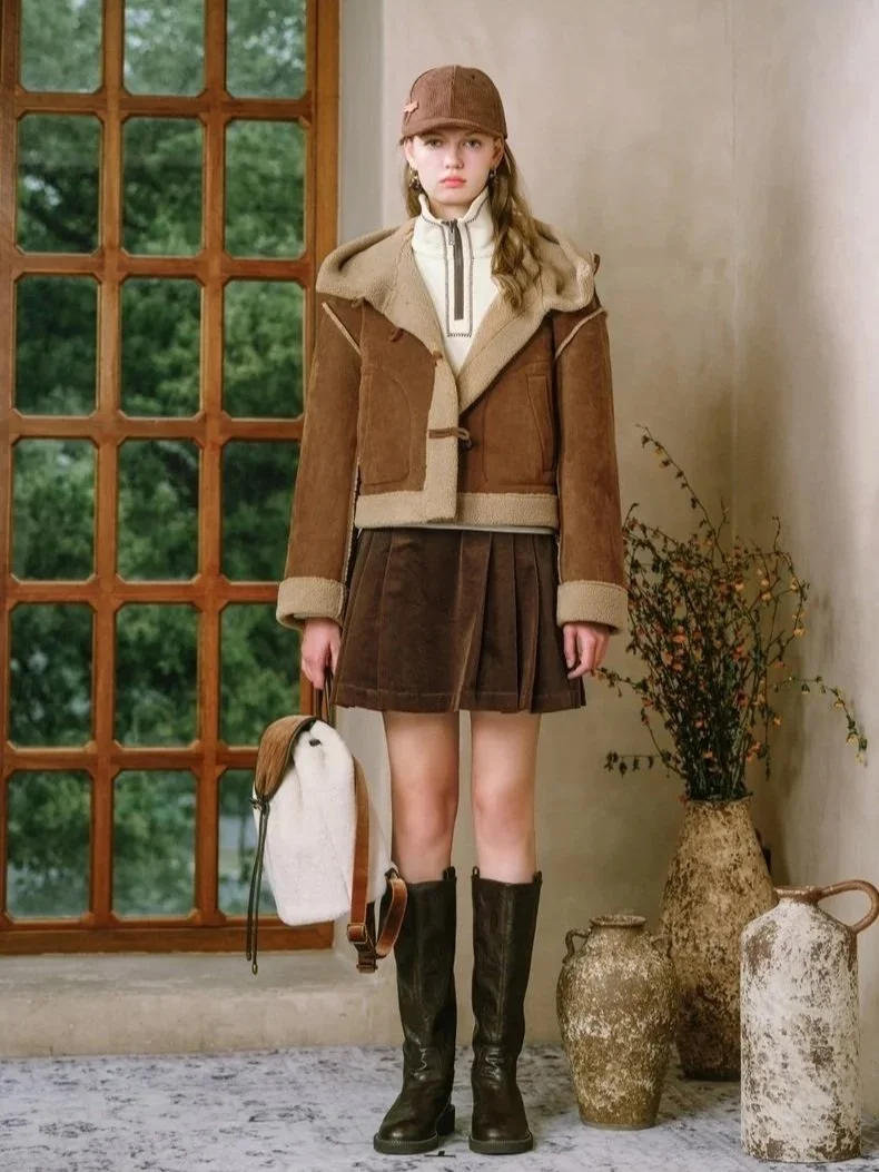 Faux-Shearling Hooded Jacket