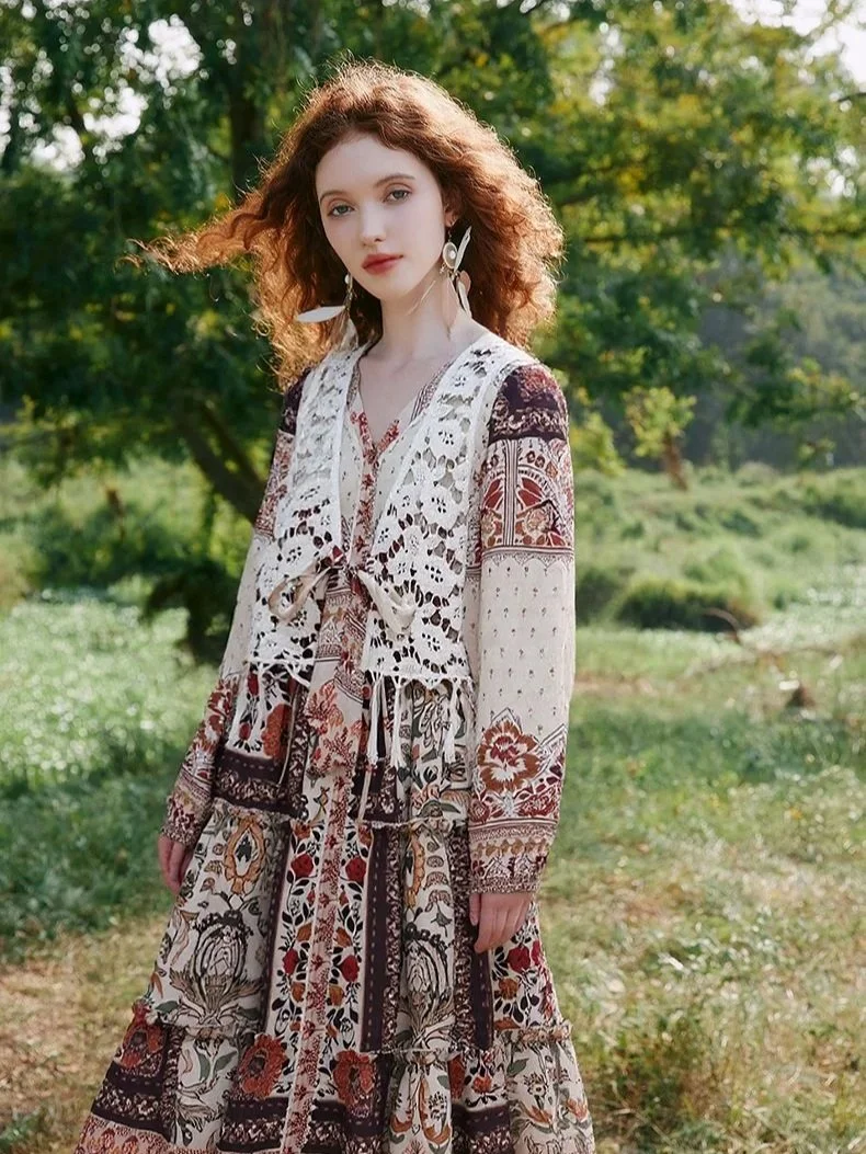 Heirloom Lace & Patchwork Floral Maxi Set