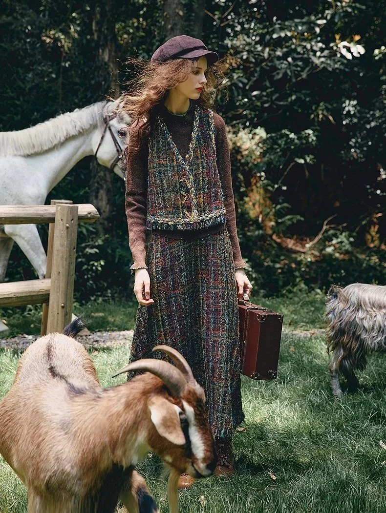 Sylvan Tweed Three-Piece Wool-Blend Knit Set