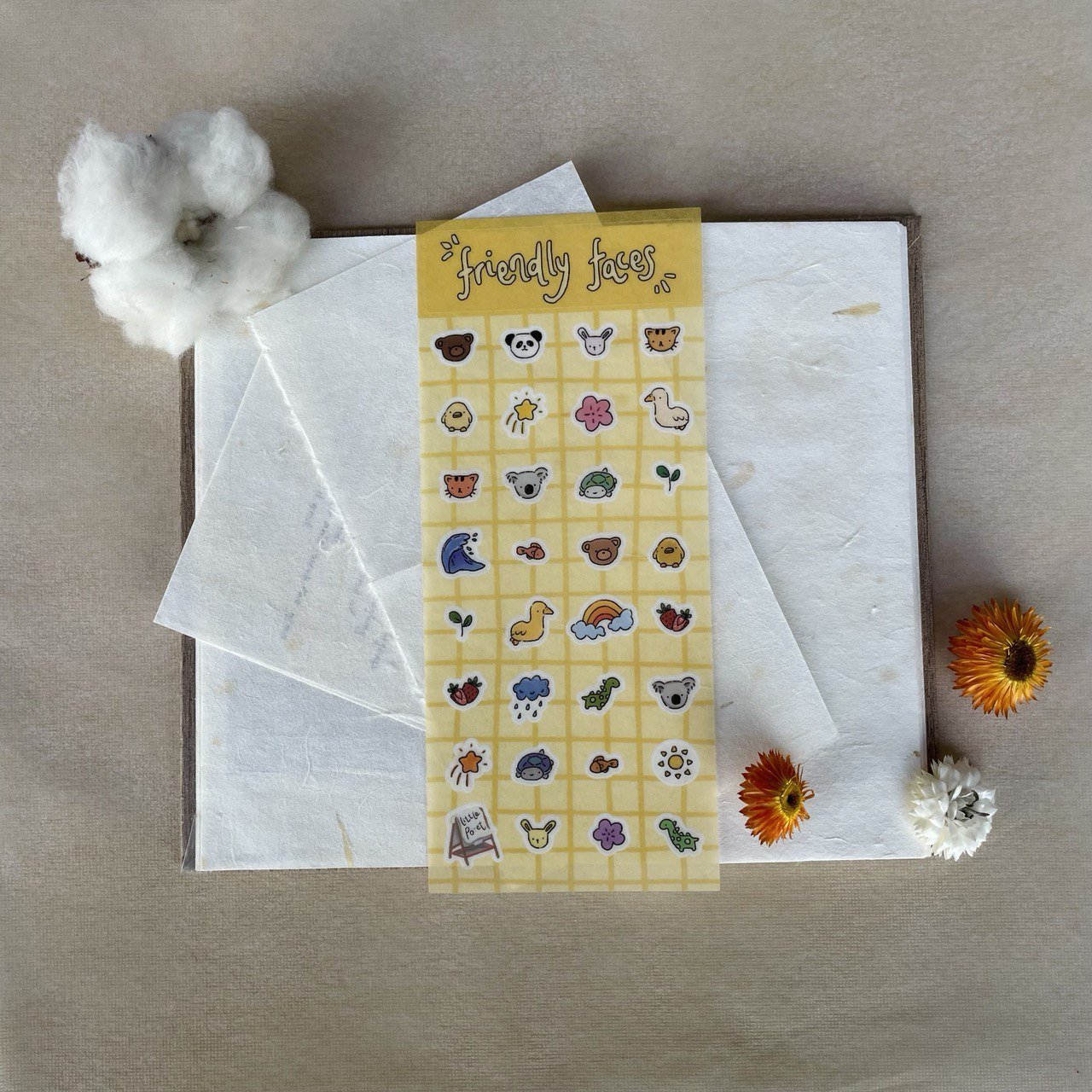 Friendly Faces Washi Sticker Sheet