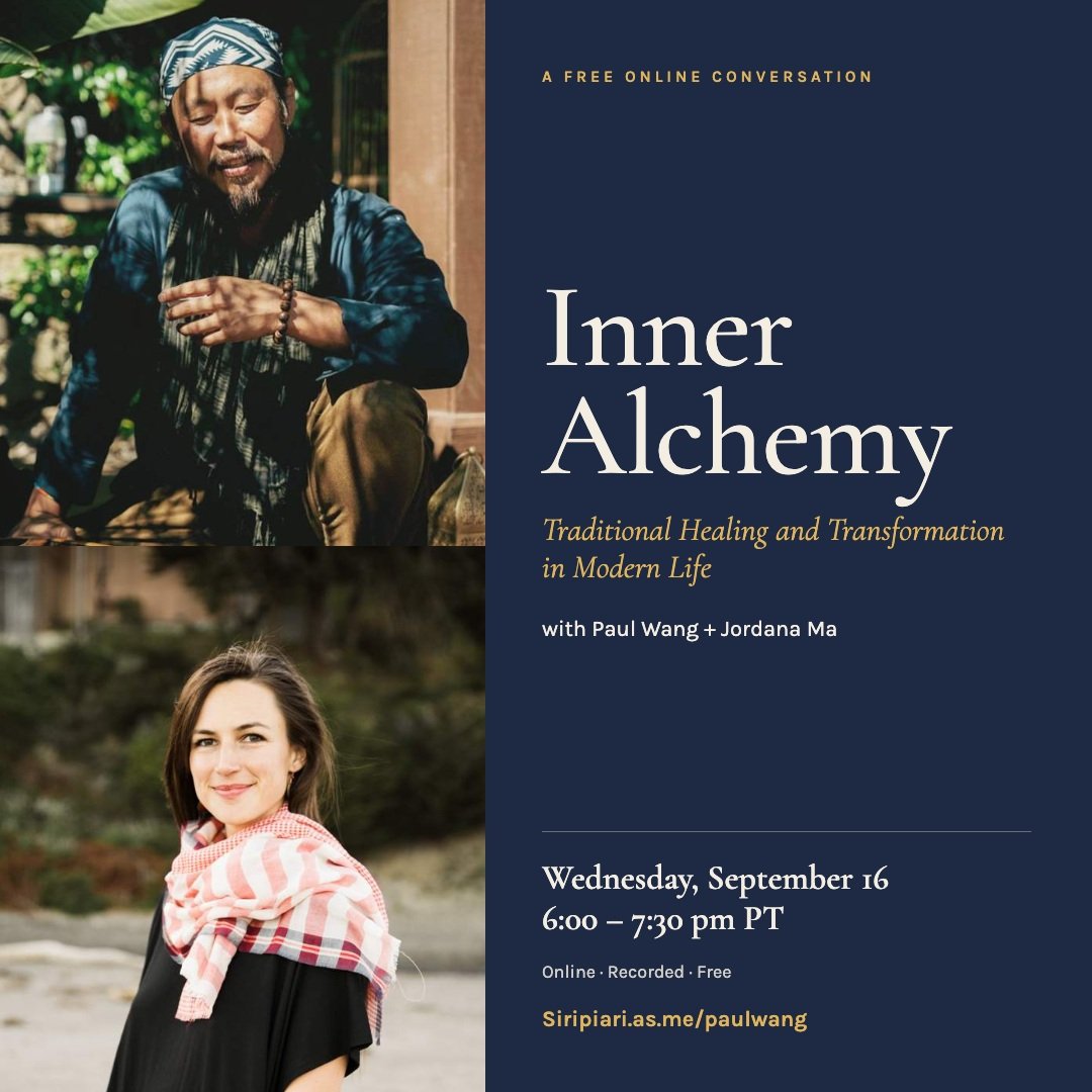 Tomorrow! 

Inner Alchemy: Traditional Healing and Transformation in Modern Life 
(Free Community Talk)

Tomorrow I'm sitting down with Dr. Paul Wang for a free community conversation about turning our challenging experiences into growth and medicine