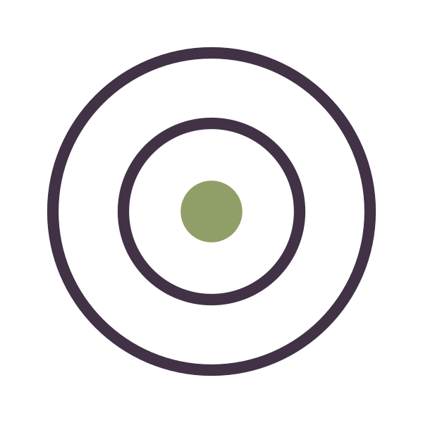 Target with three concentric circles and a central dot