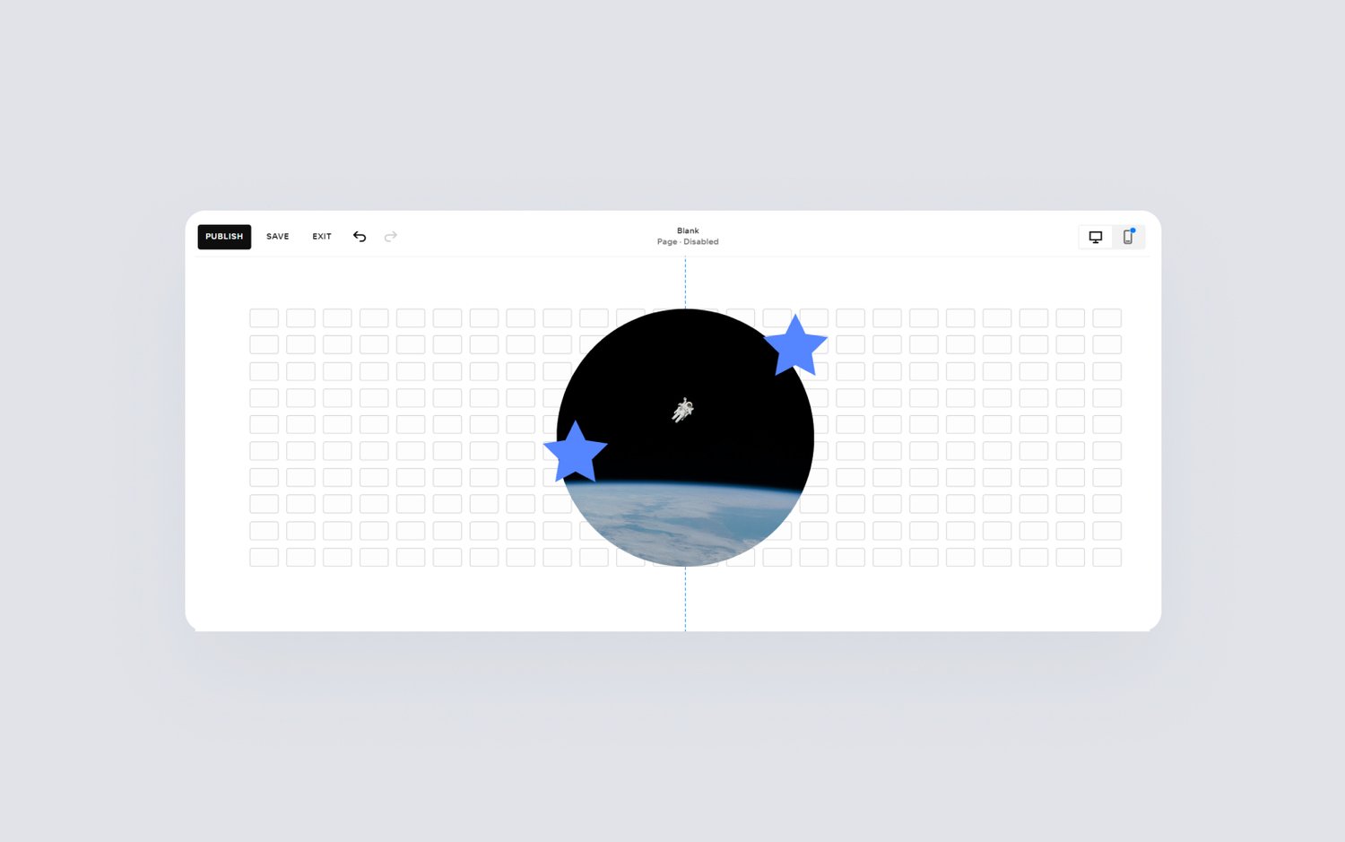 An example of overlapping blocks and shapes, a Squarespace 7.1 feature