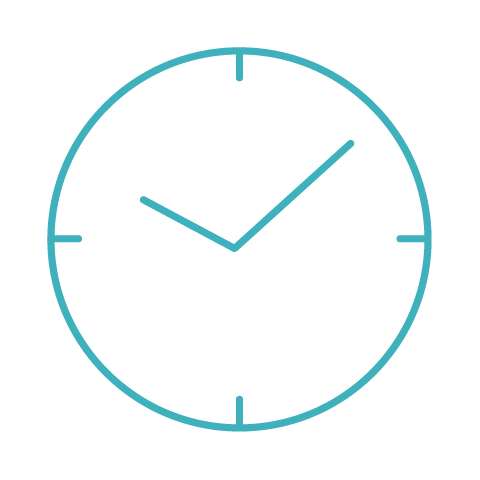 A minimalist analog clock showing the time as 10:09.