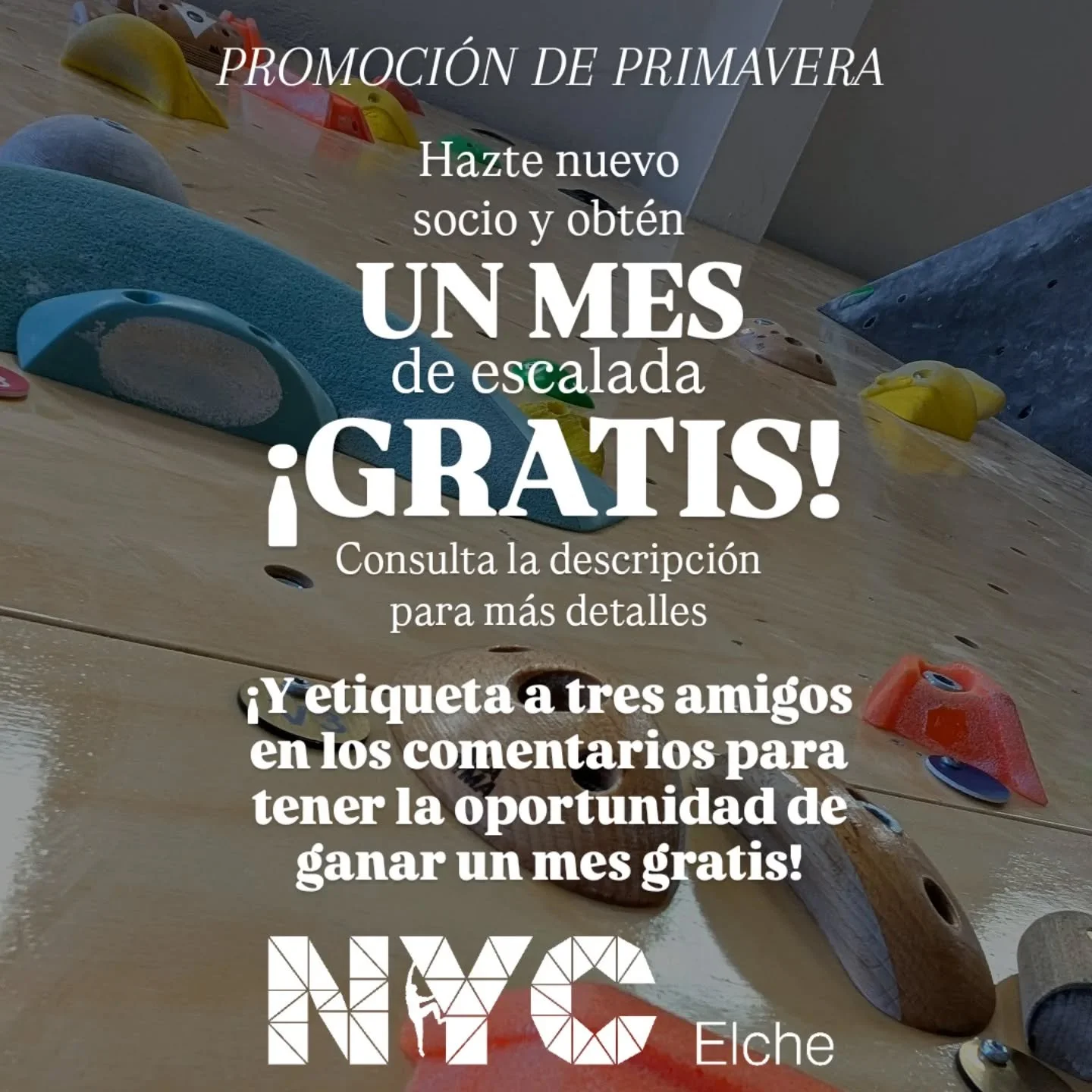 &iexcl;Celebra la primavera en NYC Elche!

Desde ahora y hasta el 7 de marzo, los nuevos socios* pueden pagar por dos meses y obtener el tercero &iexcl;GRATIS!

&iexcl;Y etiqueta a tres amigos en los comentarios para tener la oportunidad de ganar un 