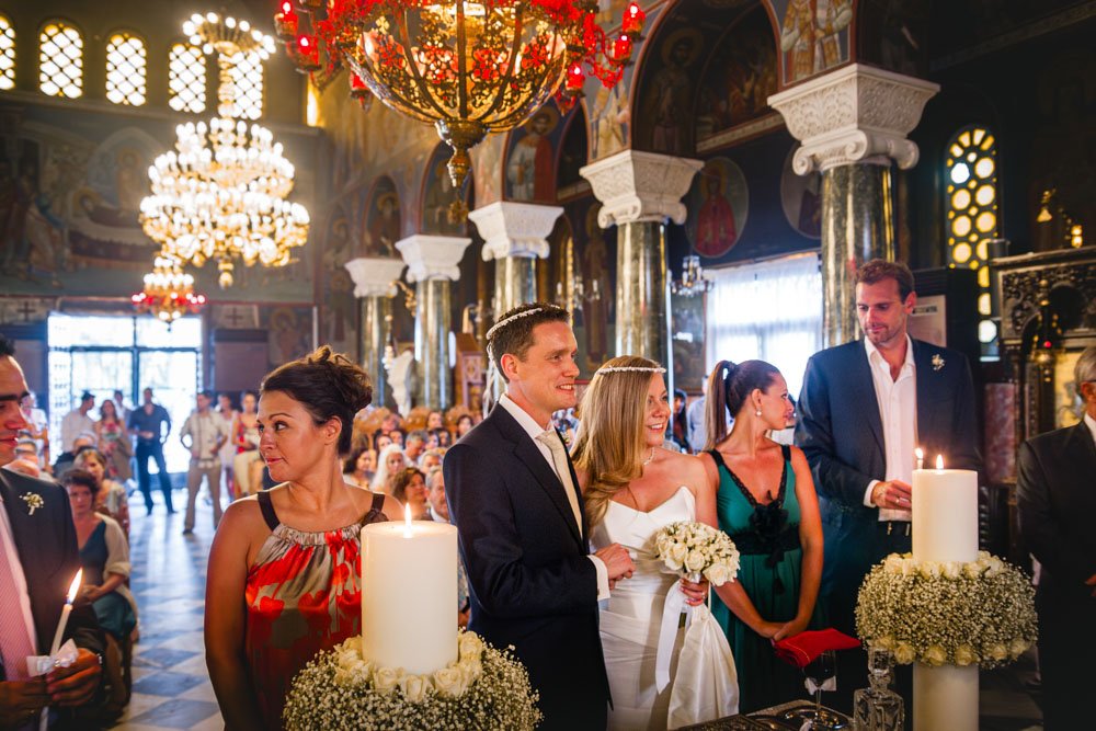 Destination wedding at a Greek Orthodox church in Athens, Greece