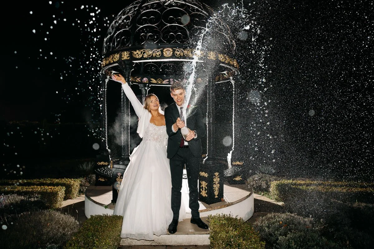 champagne wedding at goosedale