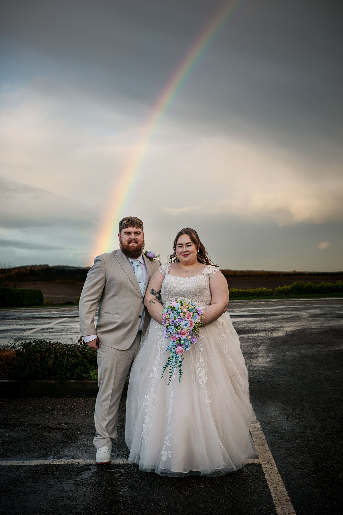rainbow at a wedding