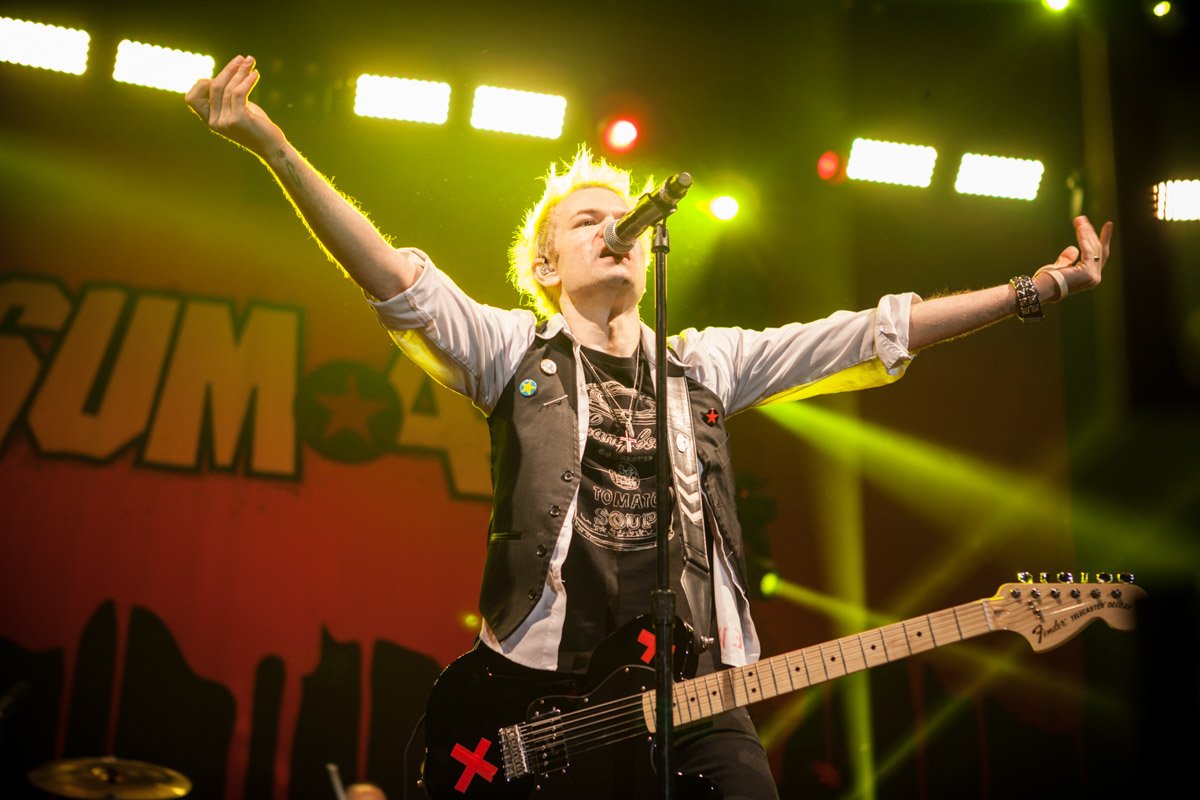 singer of Sum41 performs at Groezrock festival in Belgium