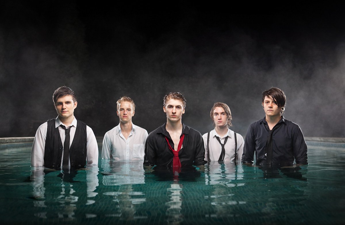 Band promo in a swimming pool with Nottingham band The Inside Is Live
