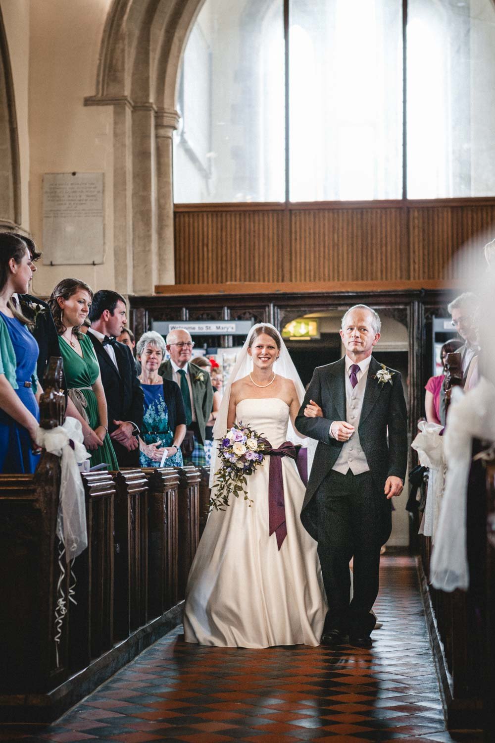 father walks bride down the aisle in Haddenham