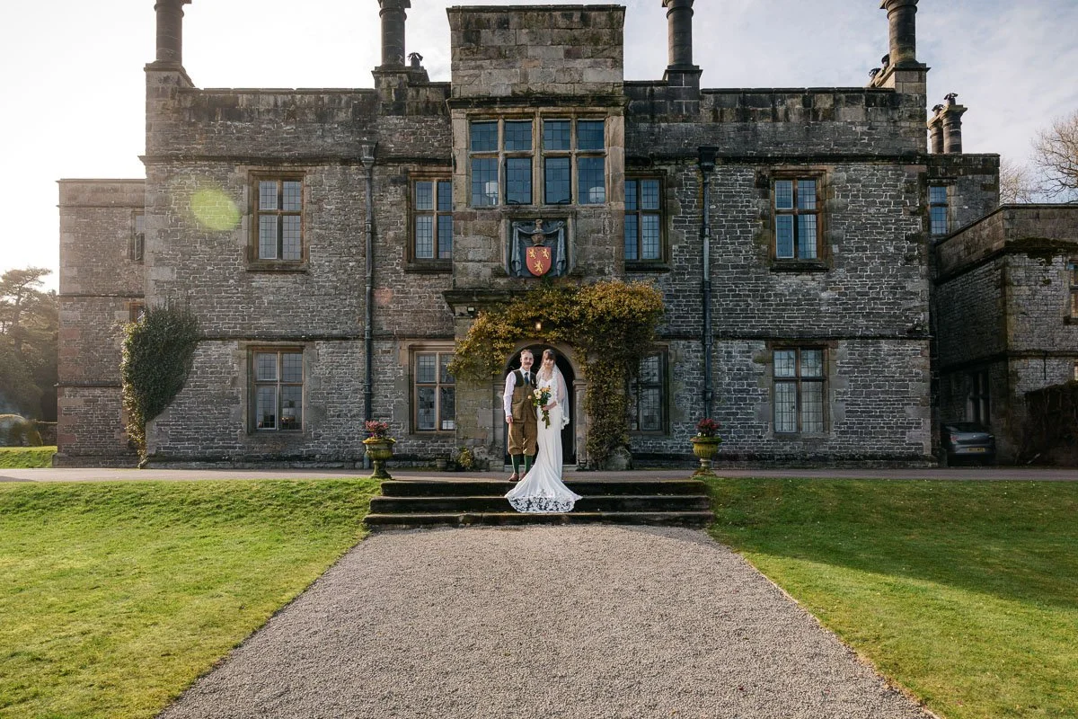 Bride and Groom at Tissington hall Derbyshire